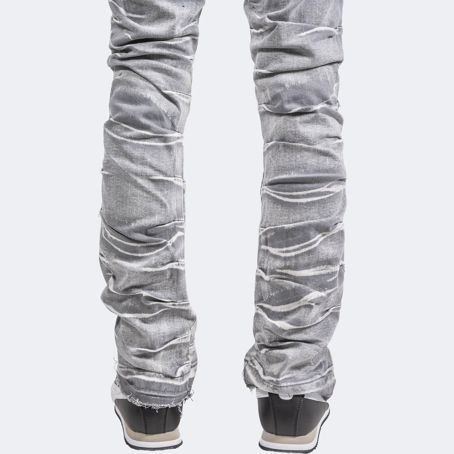 Men's TWO MILL TWENTY Distressed Pleat Leg Skinny Jeans Grey