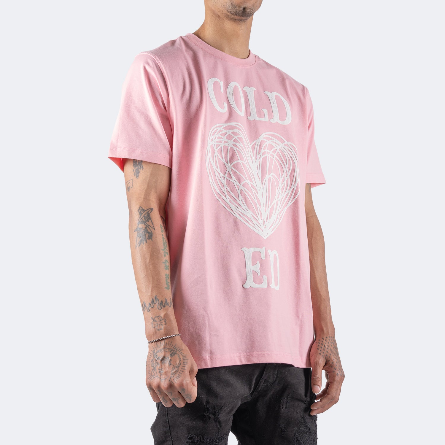 Men's TWO MILL TWENTY Cold Hearted Puffy Graphic Tee Light Pink