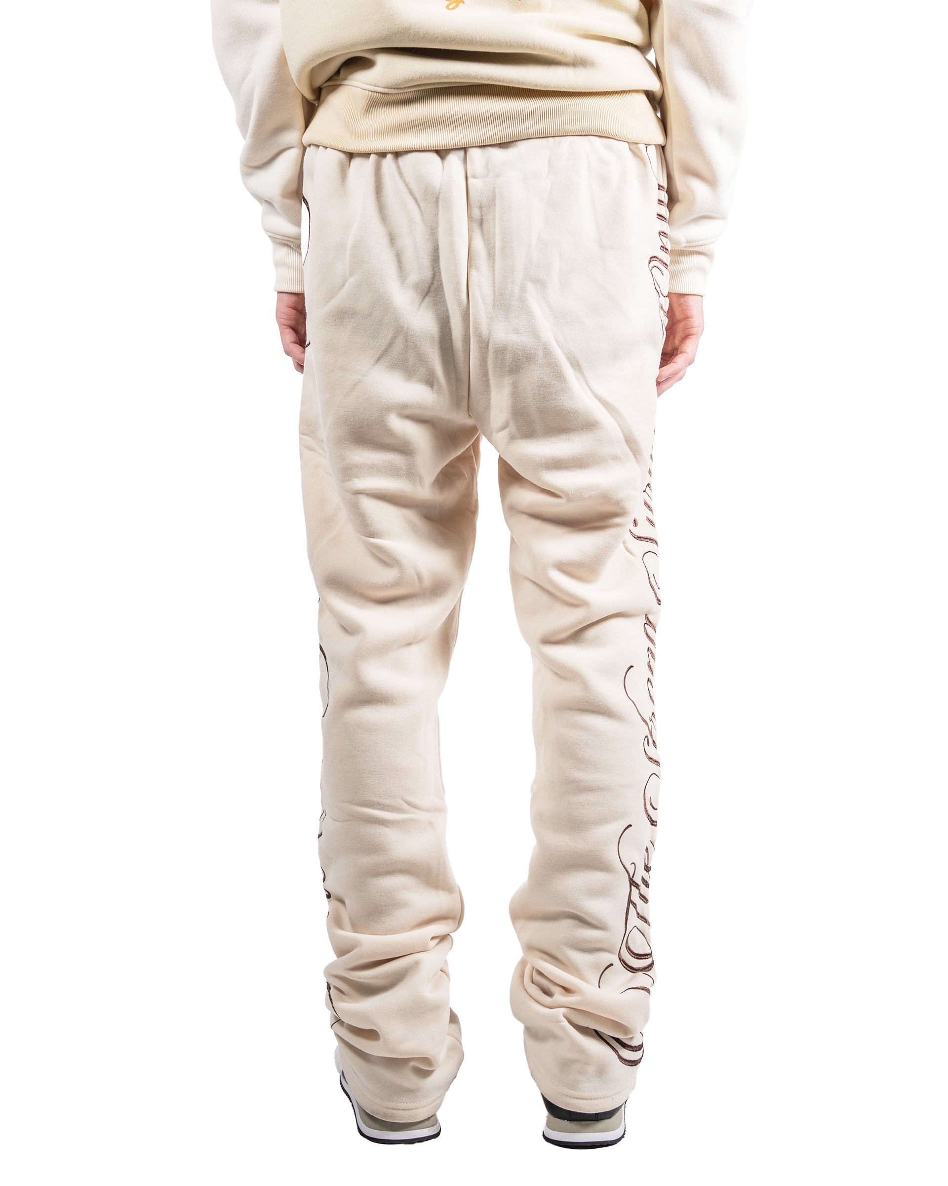 Men's TWO MILL TWENTY Side Script Stacked Joggers Khaki