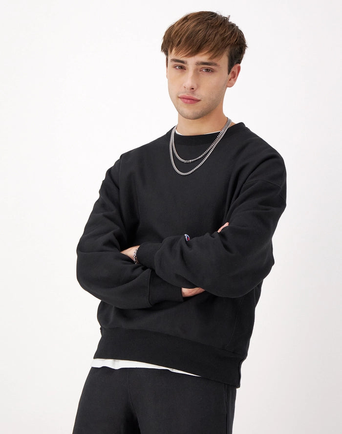 Men's Champion Reverse Weave Stadium Crewneck Sweatshirt Black
