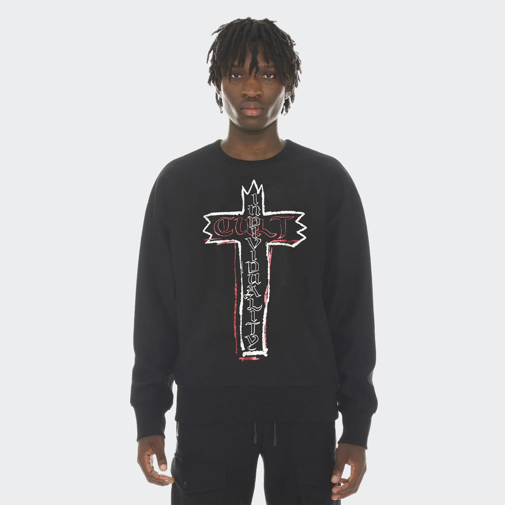 Men's Cult of Individuality Cross Sweatshirt Black