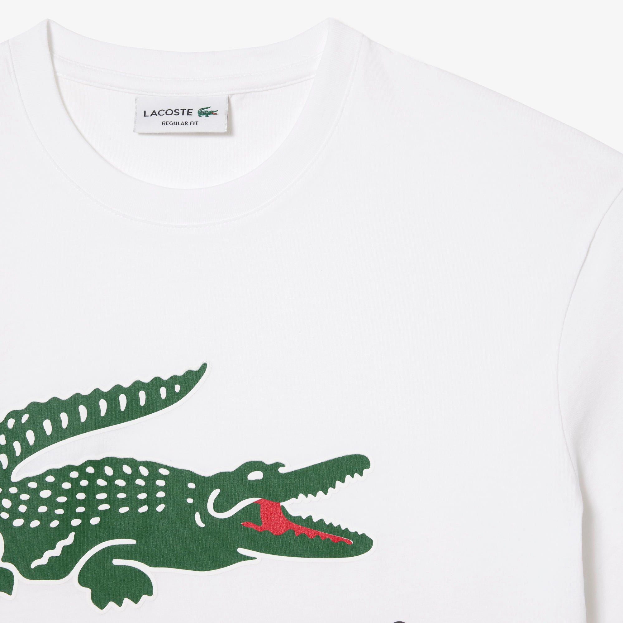 Men's Lacoste Cotton Jersey Signature Print T-Shirt White