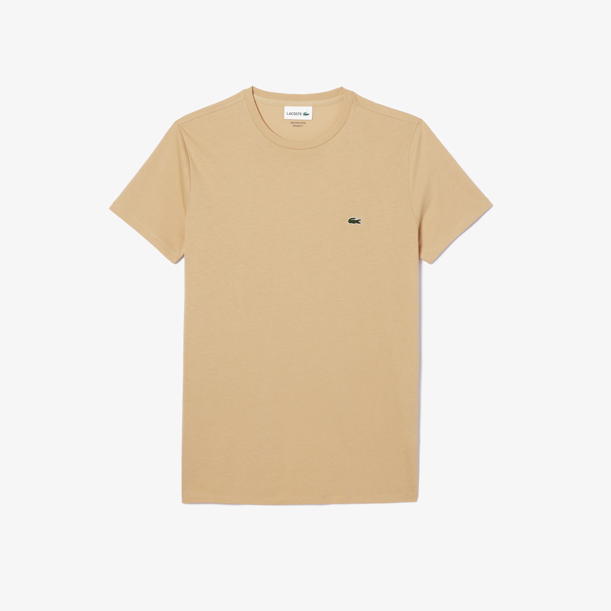 Men's Lacoste Crew Neck Pima Cotton Jersey T-Shirt Beige