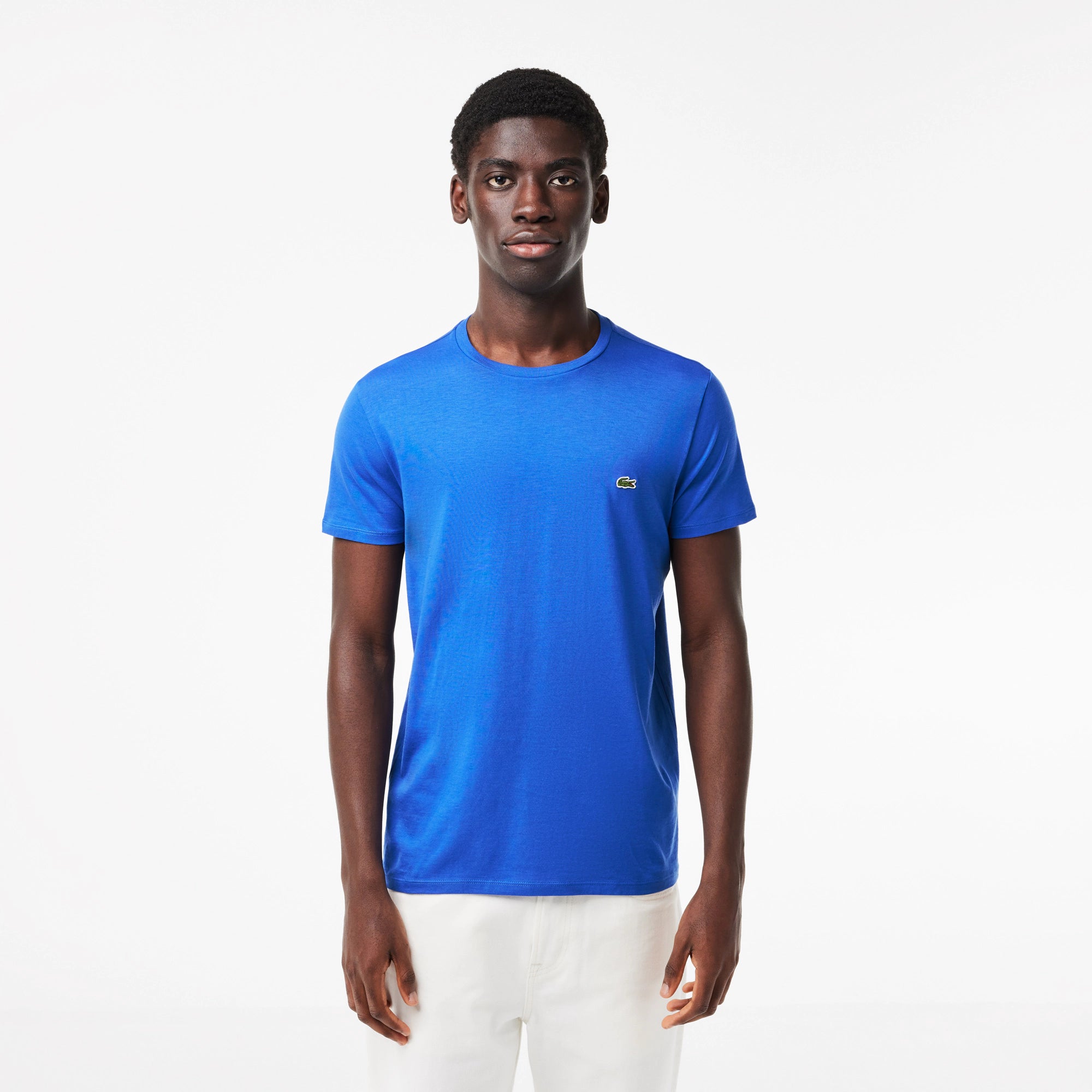 Men's Lacoste Crew Neck Pima Cotton Jersey T-Shirt Ladigue Blue