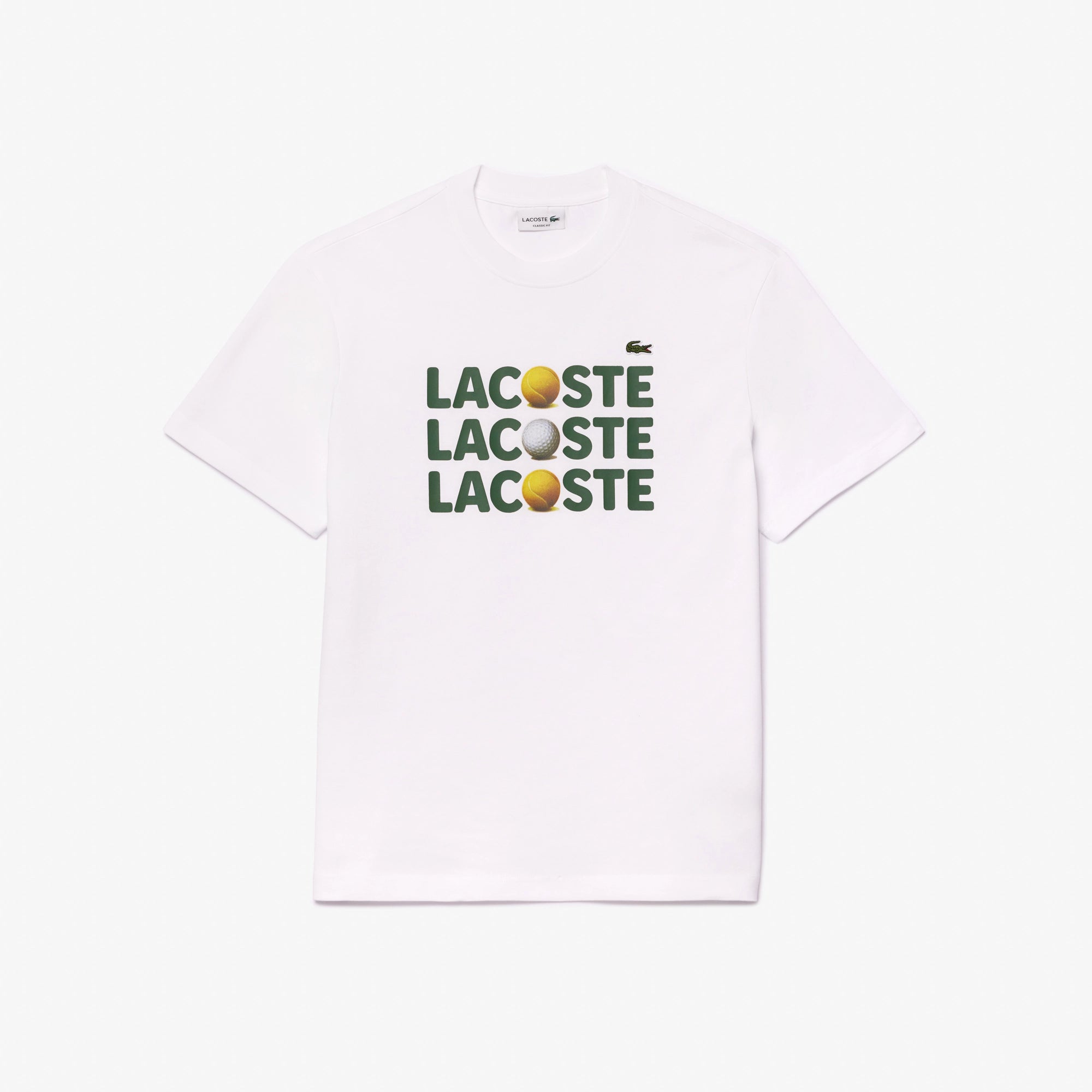 Men's Lacoste Tennis Ball Print T-Shirt White | Chicago City
