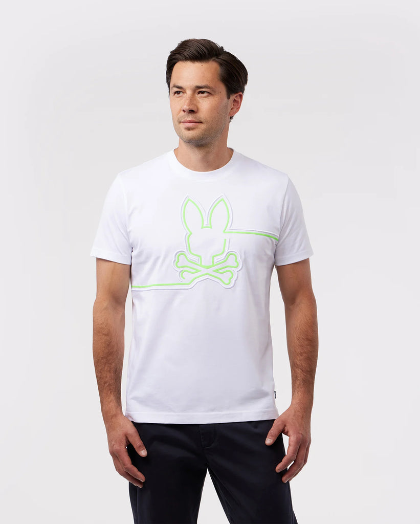 Men's Psycho Bunny Chester Embroidered Graphic Tee White