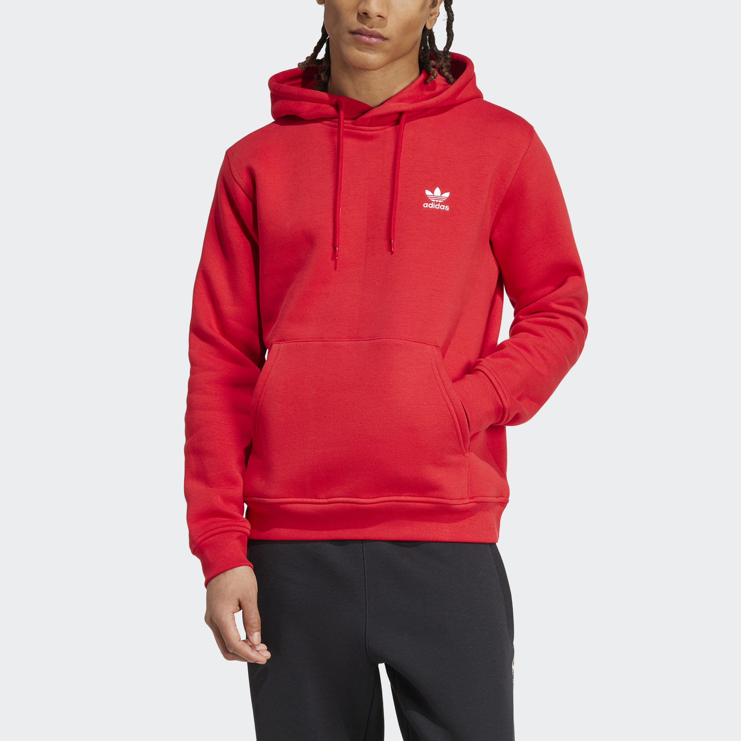 Men's adidas Originals Trefoil Essentials Hoodie Better Scarlet