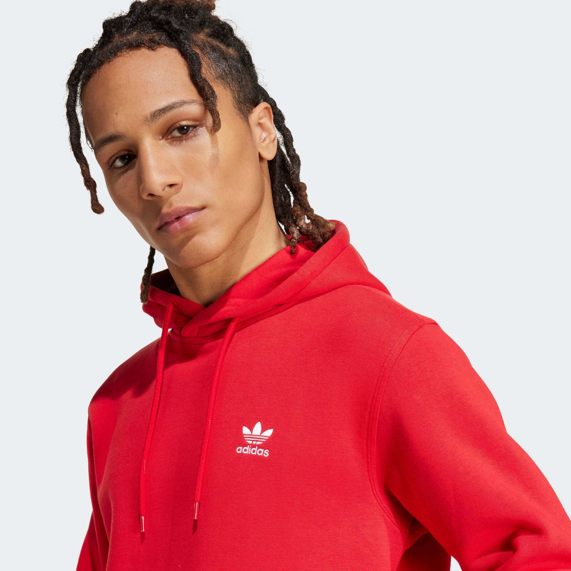 Men's adidas Originals Trefoil Essentials Hoodie Better Scarlet