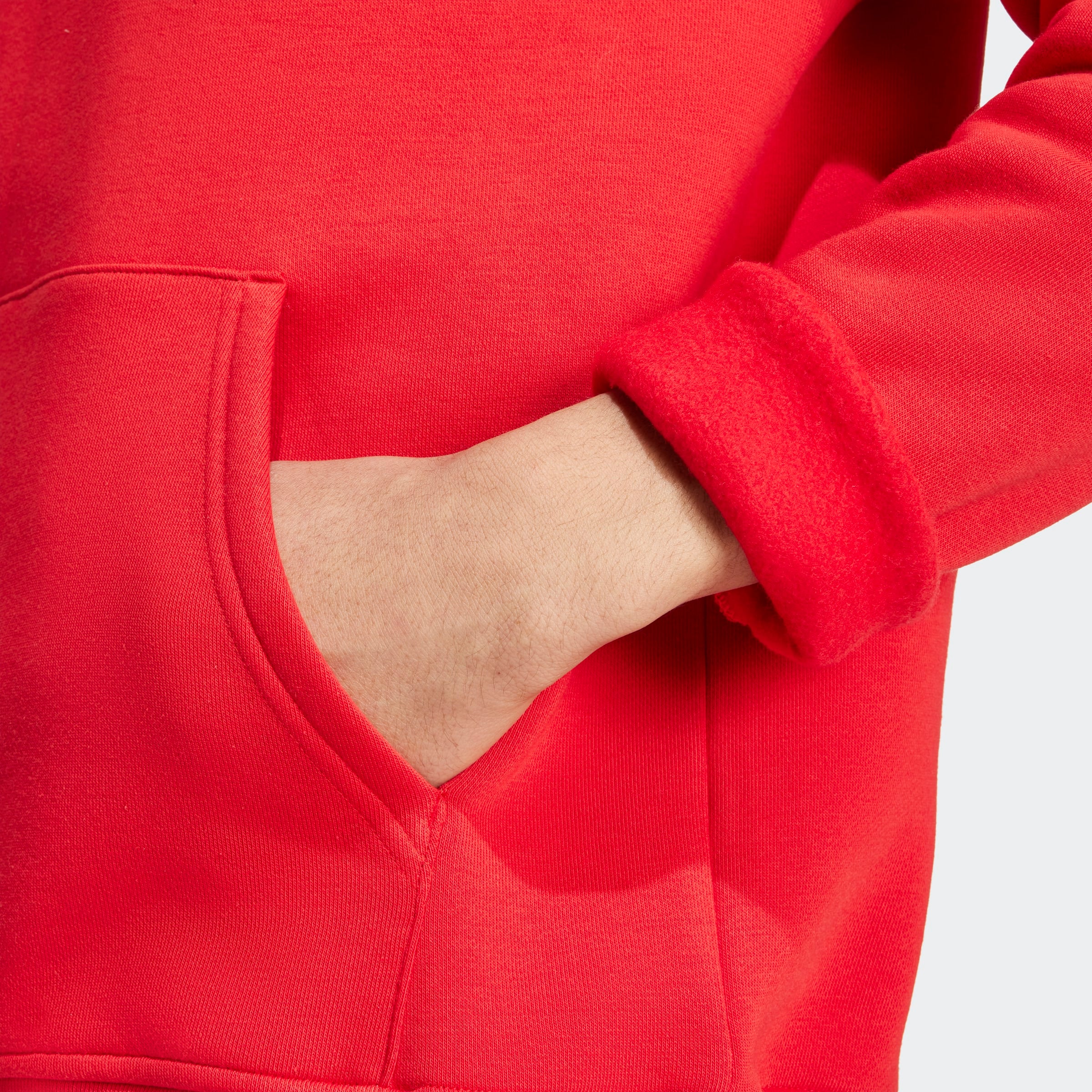 Men's adidas Originals Trefoil Essentials Hoodie Better Scarlet