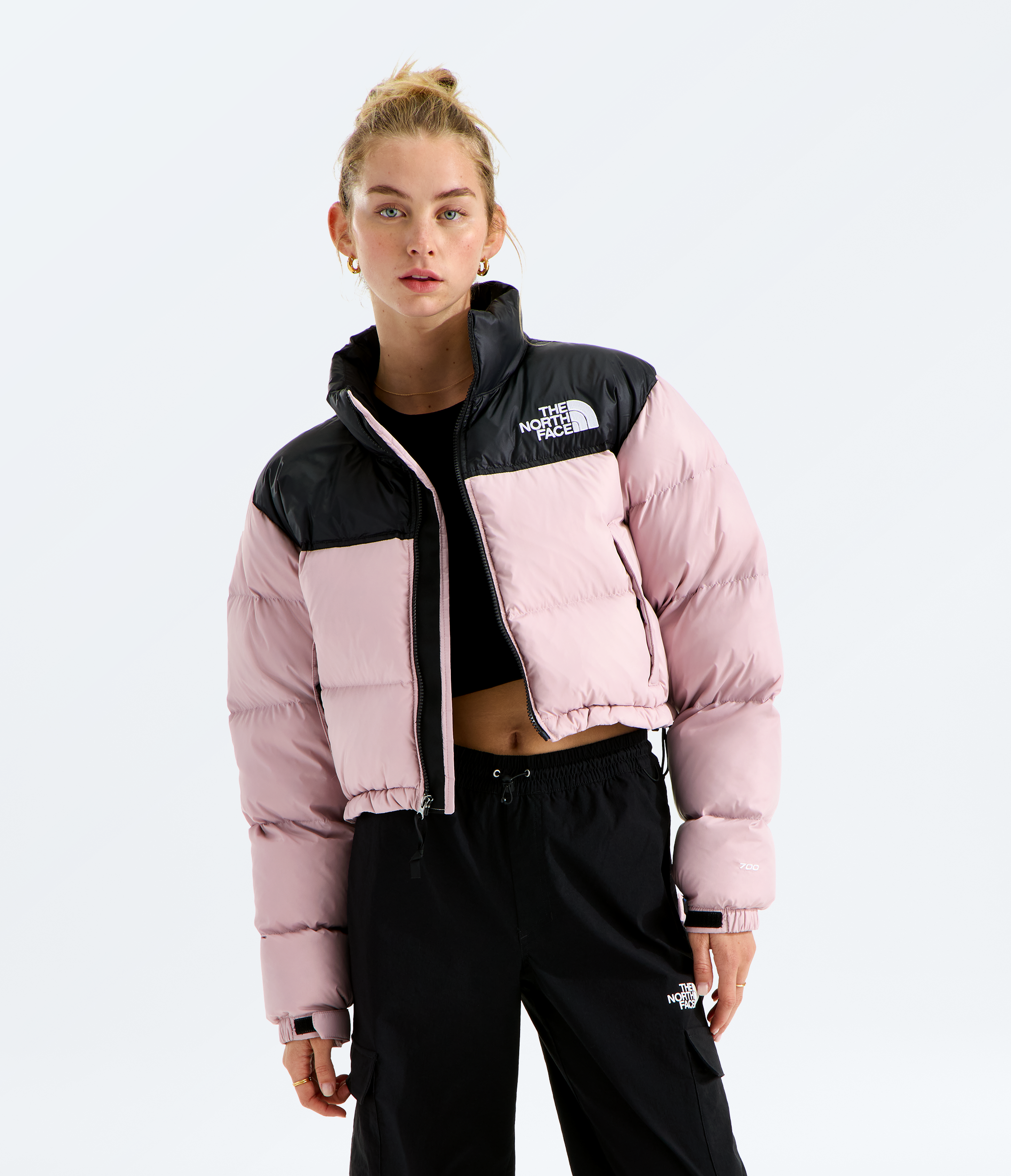 Women's The North Face Nuptse Short Jacket Metal Pink/Black