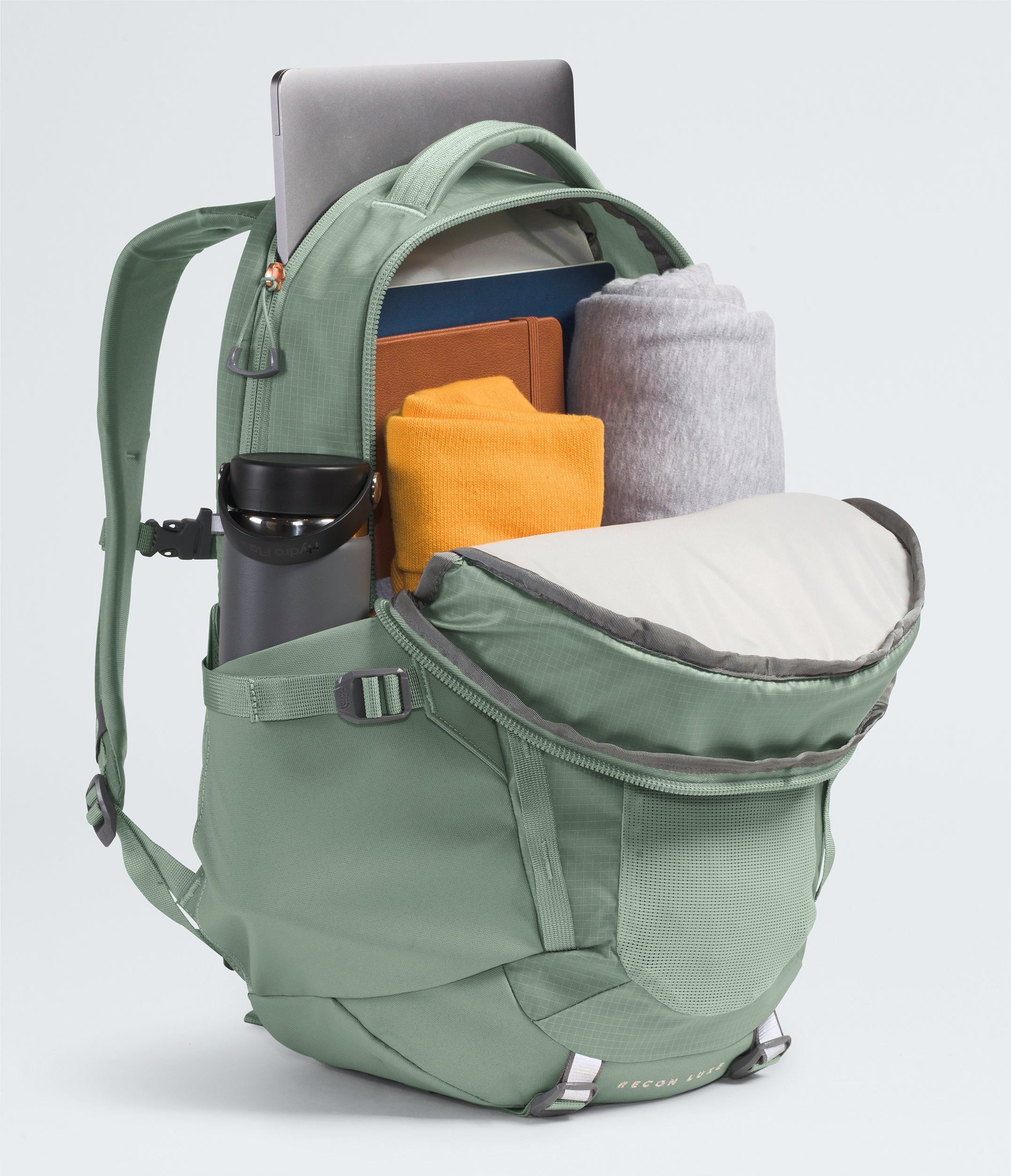 Women's The North Face Recon Luxe Backpack Slate Moss / Burnt Coral Metallic