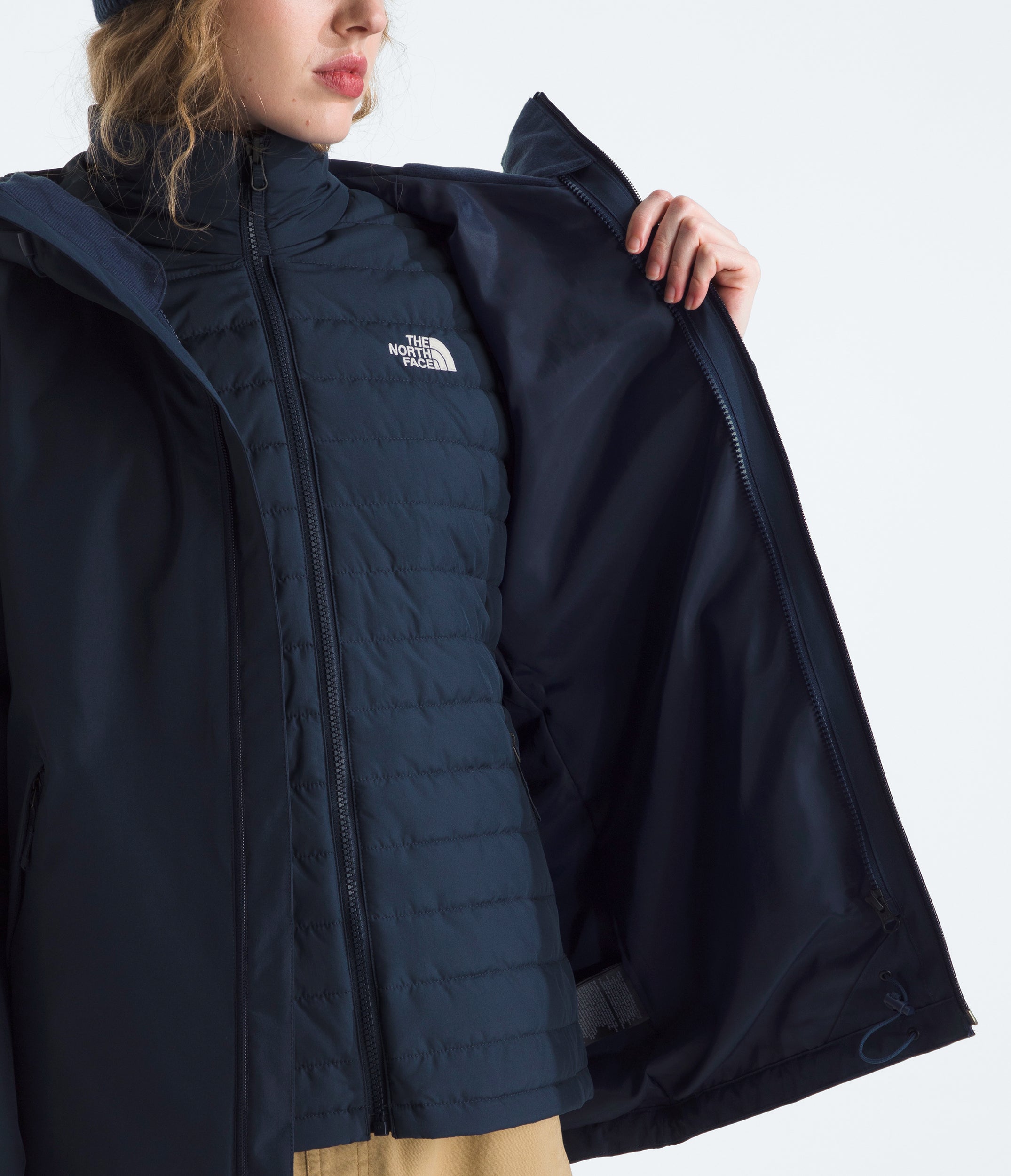 Women's The North Face Carto Mono Triclimate Hooded Jacket Summit Navy