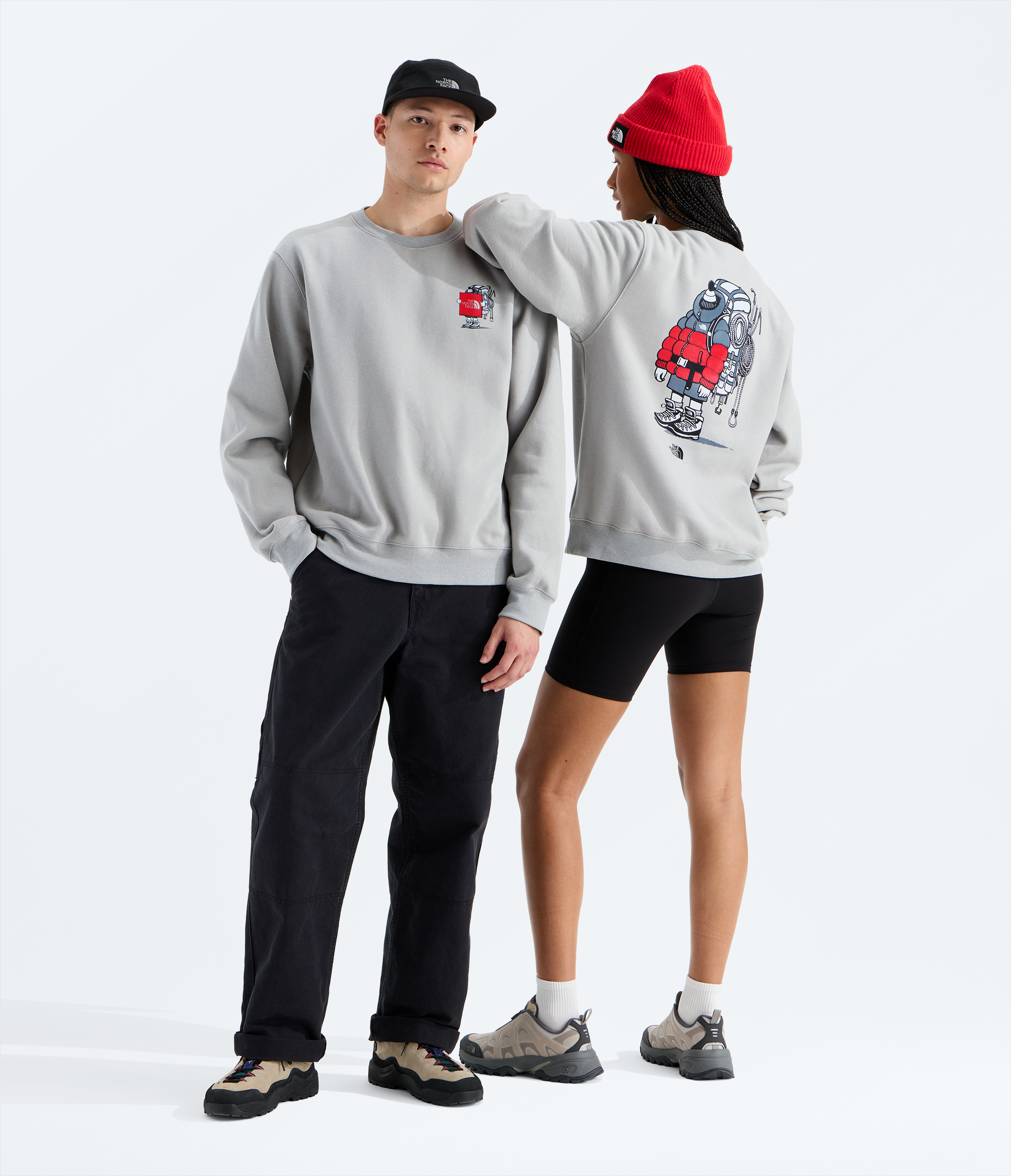 Unisex The North Face Gear Up Get Out Relaxed Sweatshirt Stone Slab