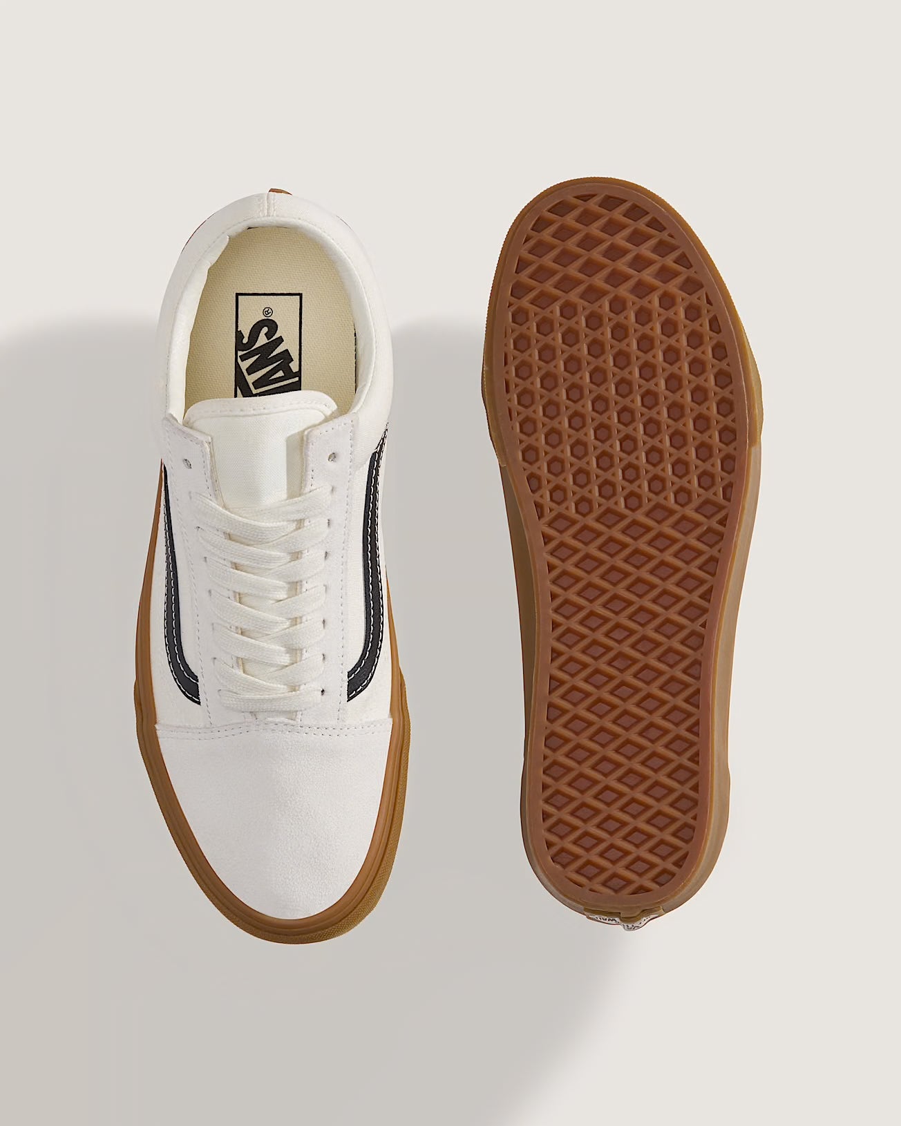 Men's Vans Old Skool Shoes Gum White