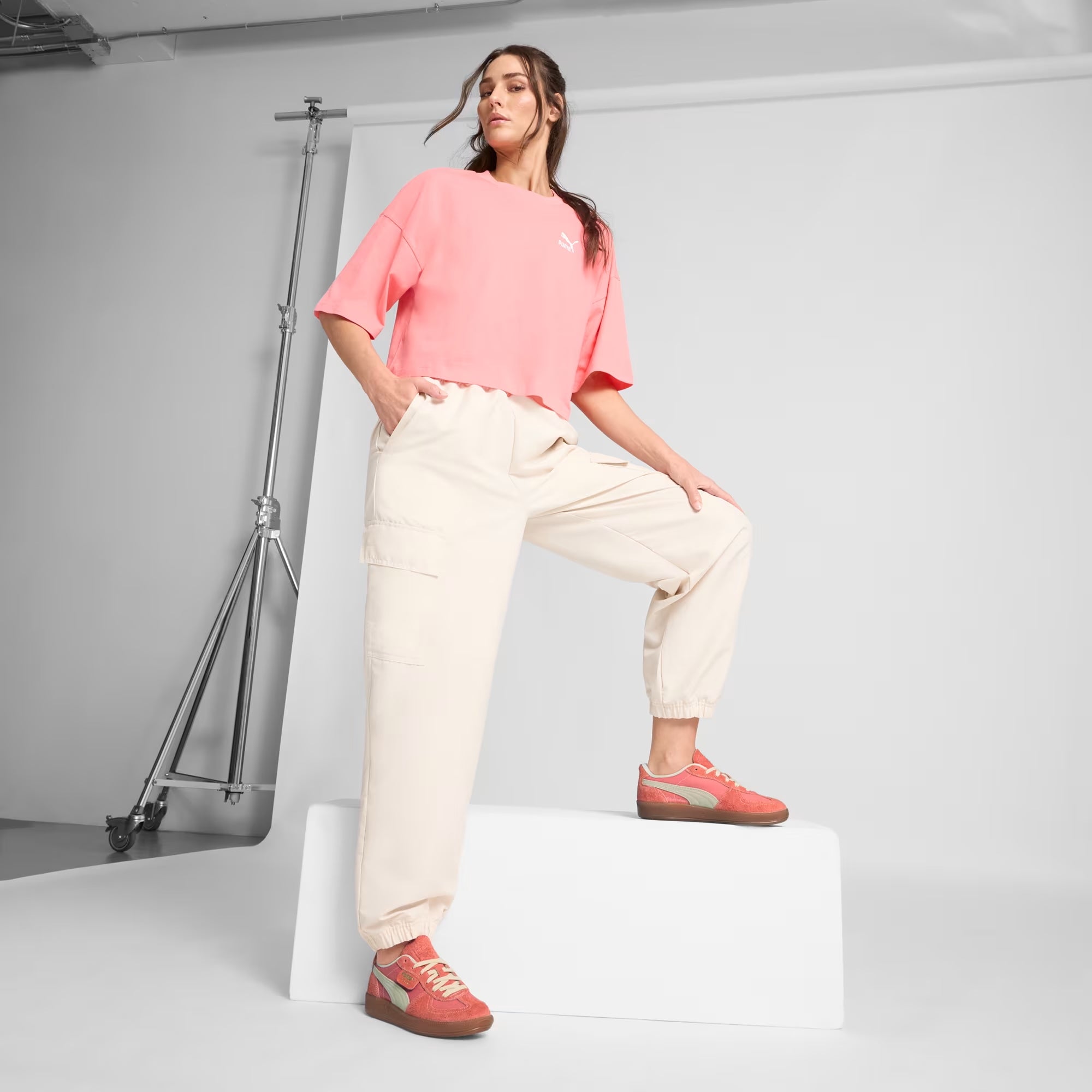 Women's PUMA Palermo Vintage Sneakers Peach Frost / Creamy Vanilla