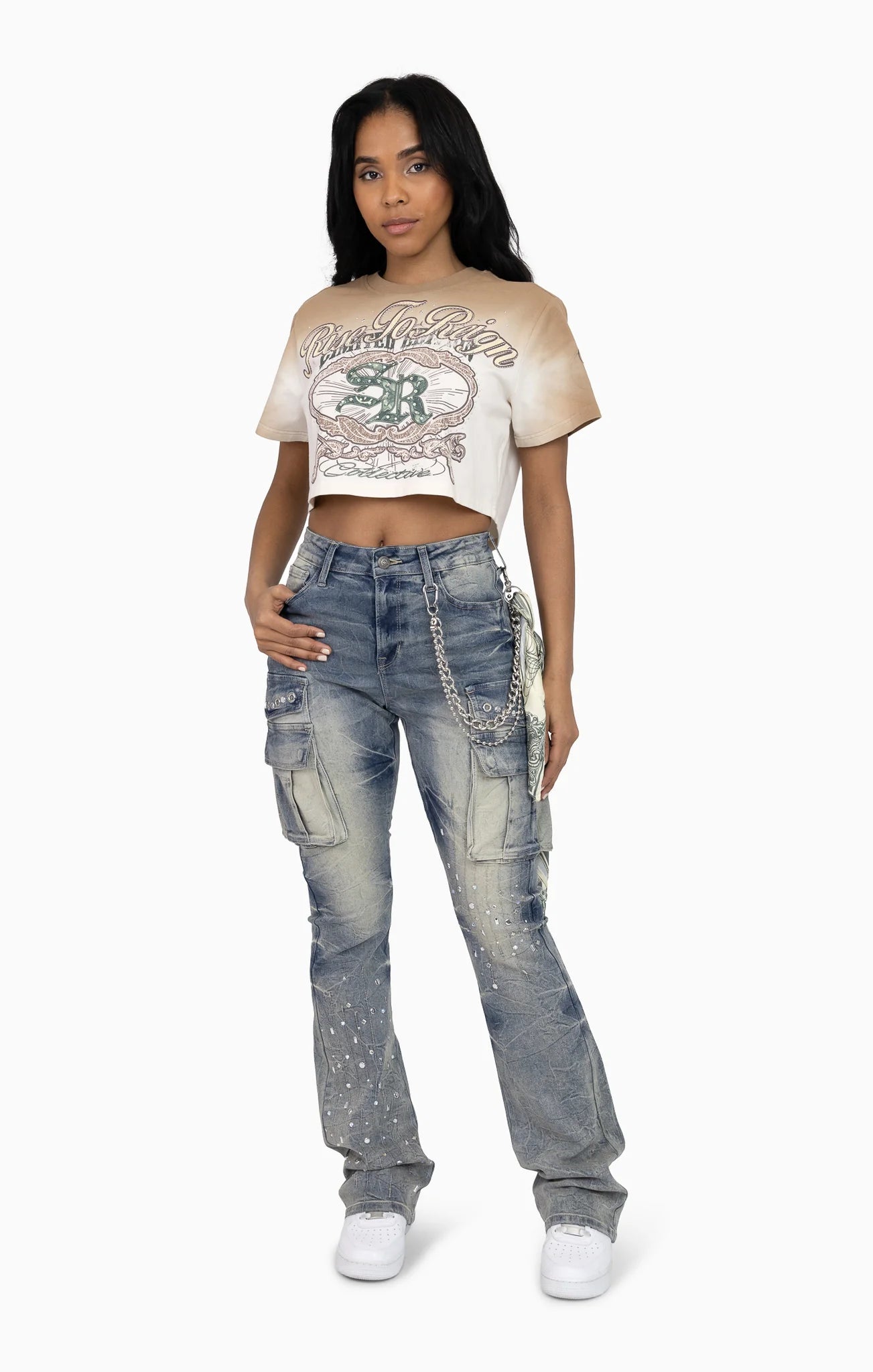 Women's Smoke Rise Chain Scarf Utility Pants Hazel Blue