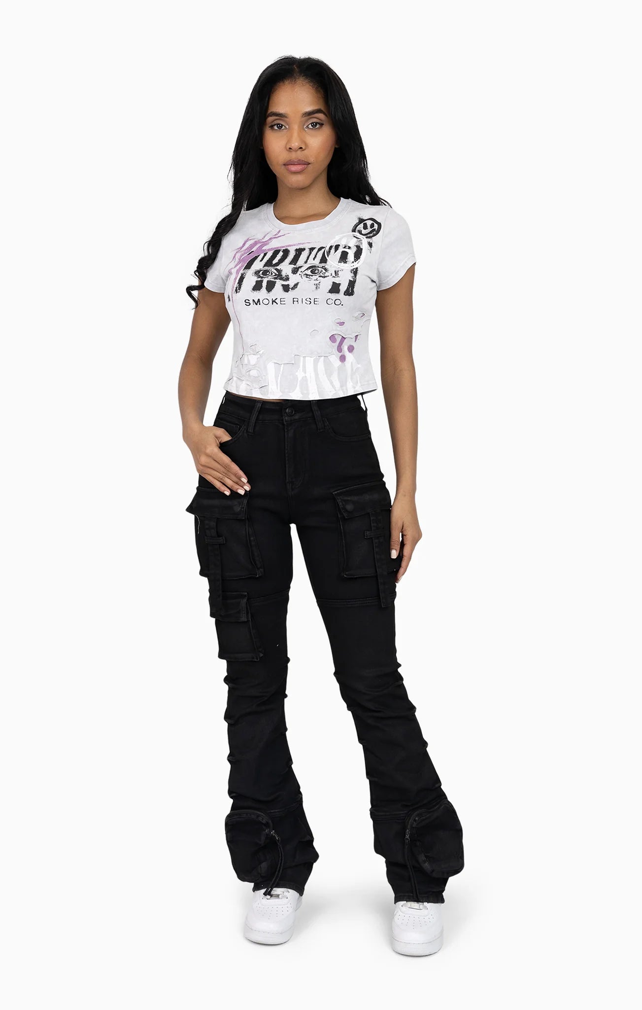 Women's Smoke Rise Cut Line Utility Pants Glow Black