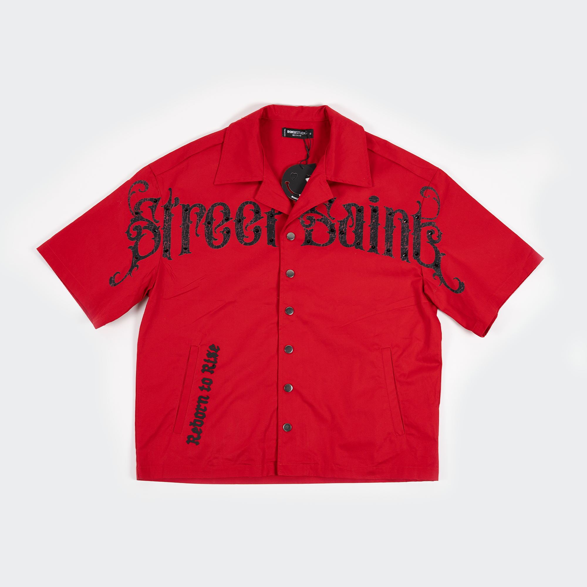 Men's Roku Studio Street Saints Woven Cropped Shirt Red