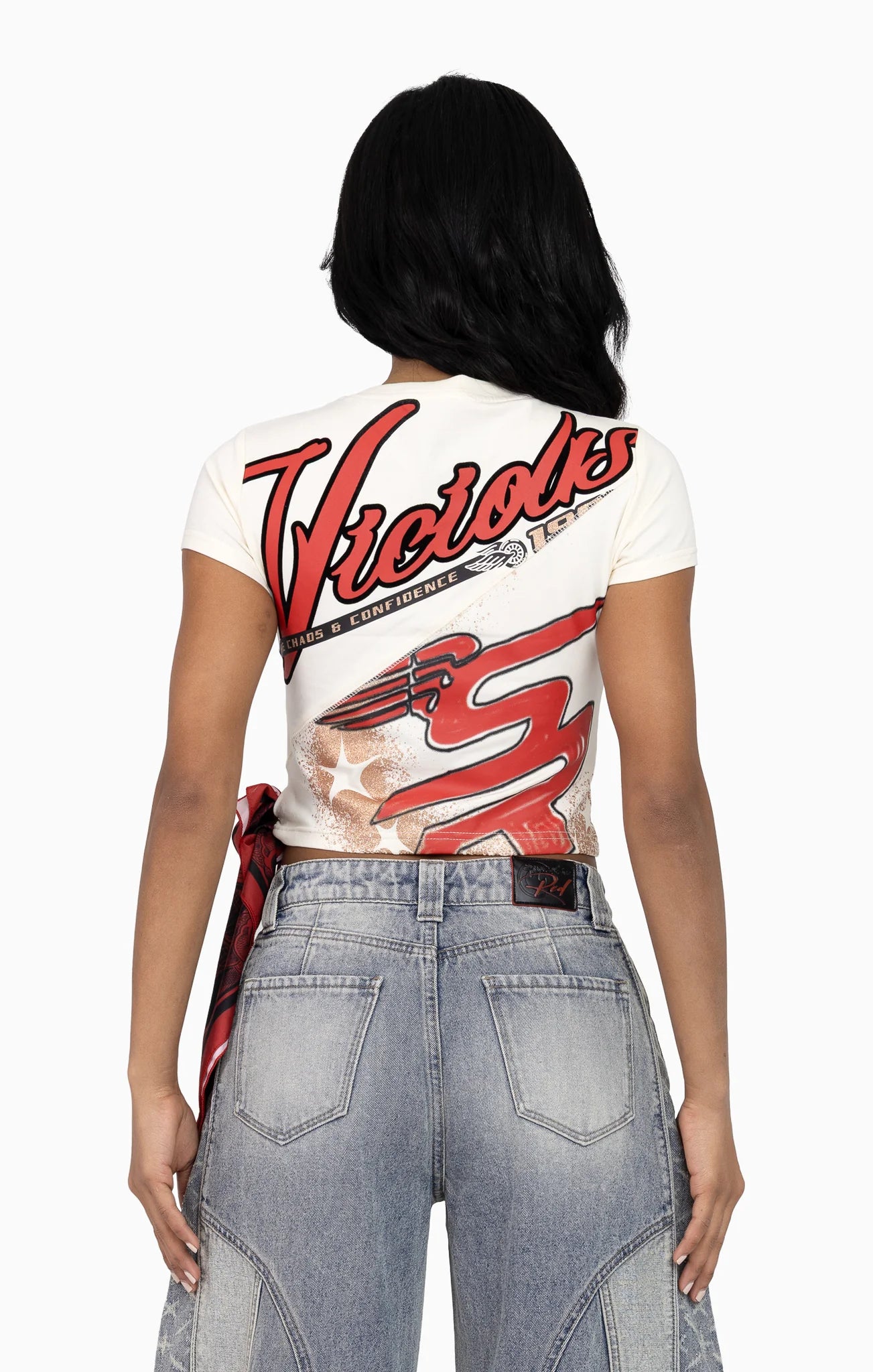 Women's Smoke Rise Glitter Printed Bandana Tee Turtle Dove