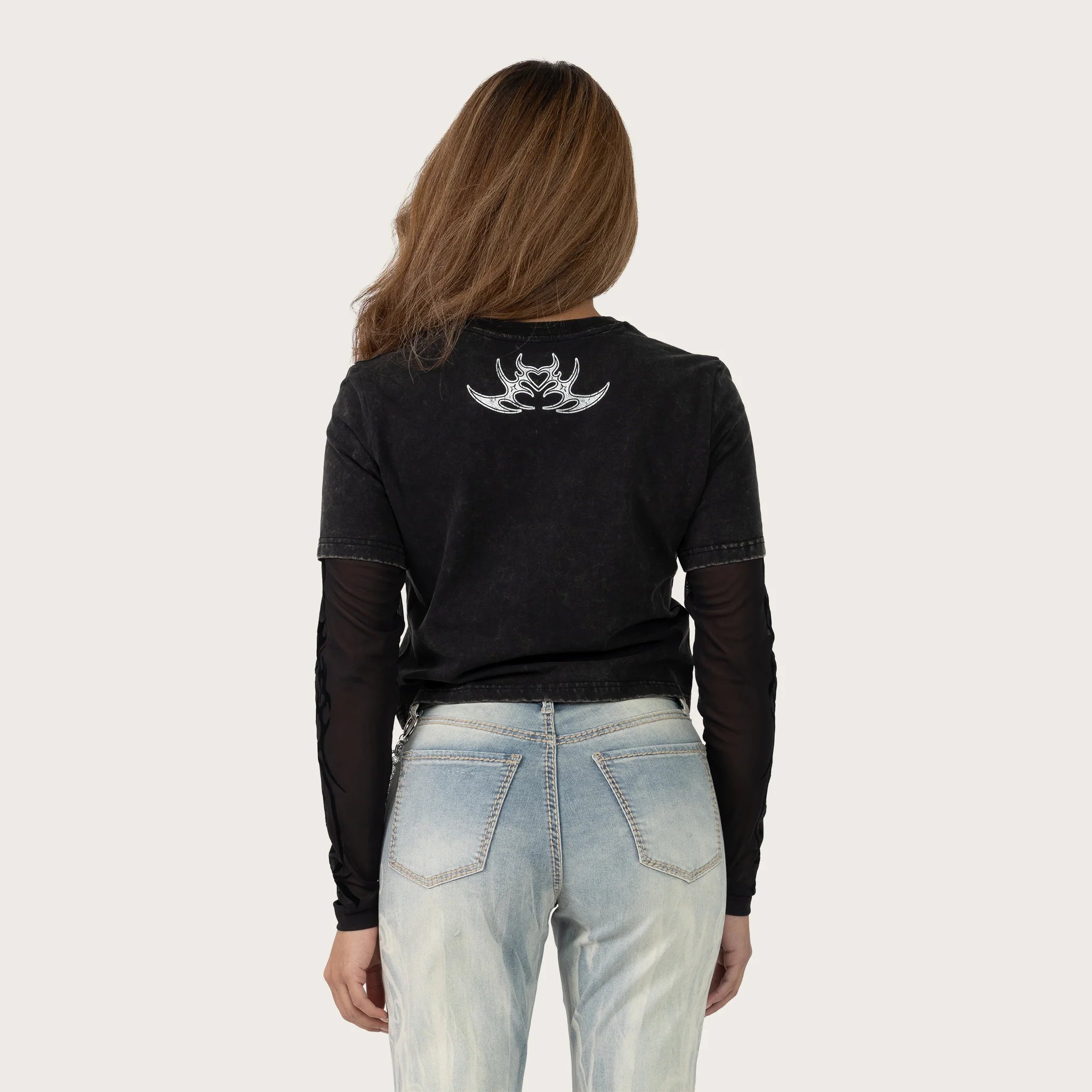 Women's Smoke Rise Red Slim Twofer Graphic T-Shirt Hematite