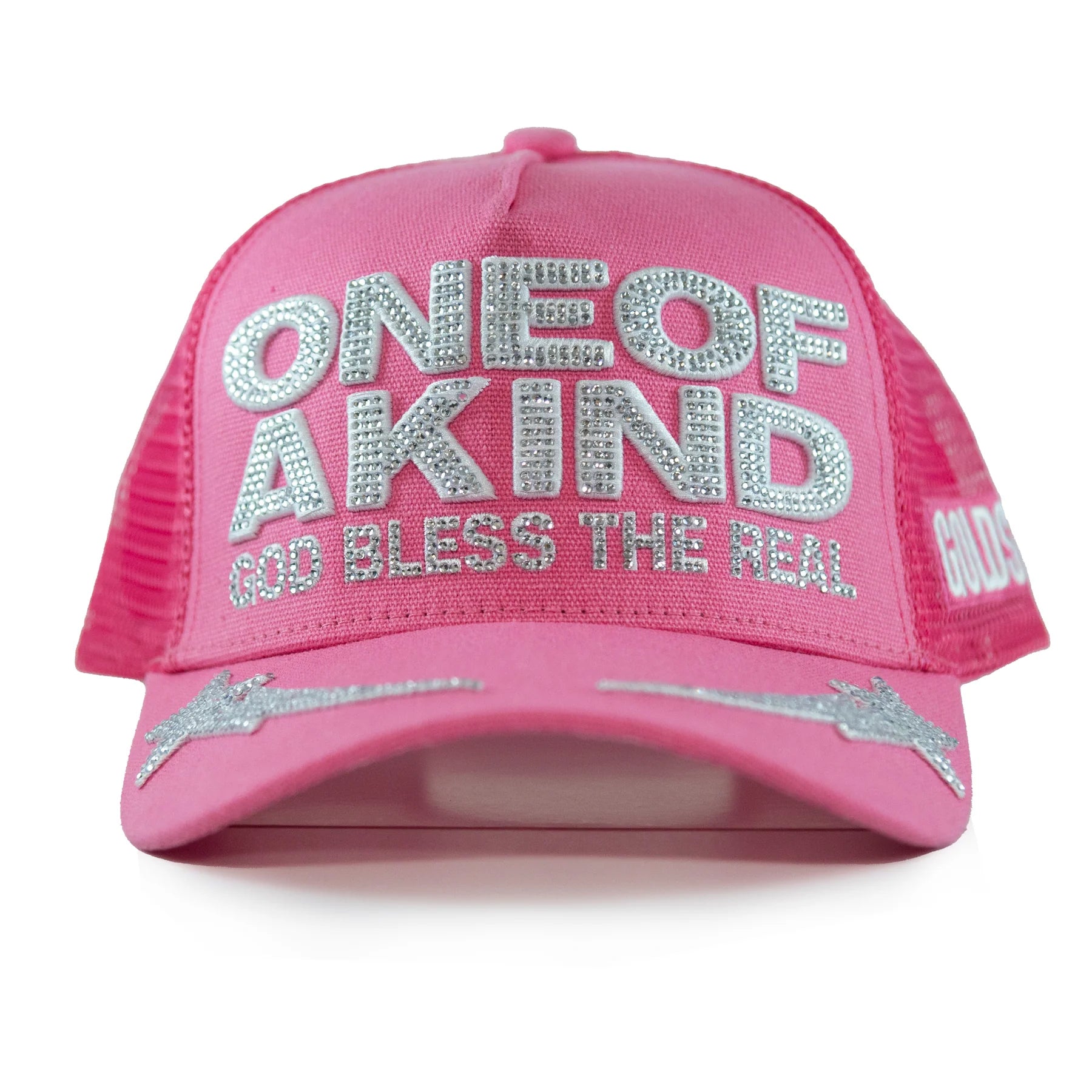 Unisex Gold Star One Of A Kind Trucker Hat Pink Ice