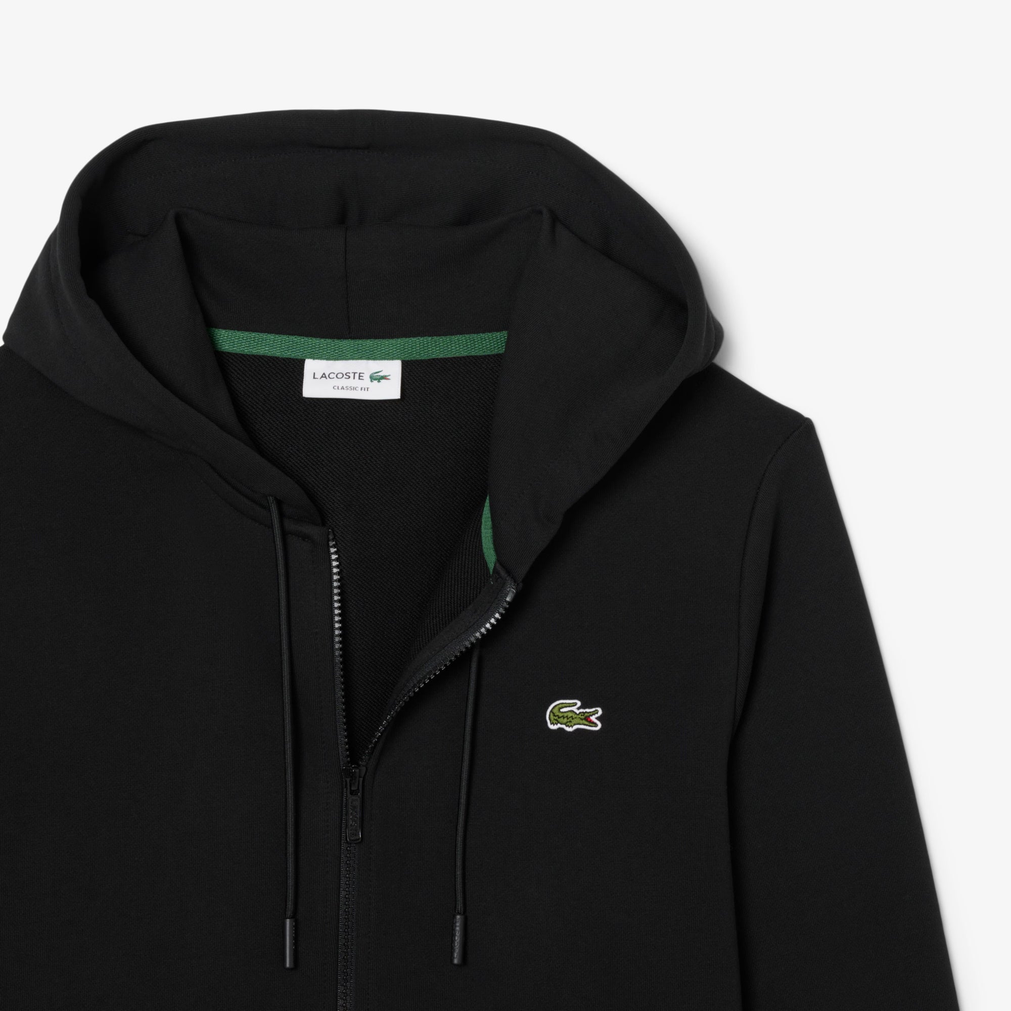Men's Lacoste Classic Fit Zip-Up Fleece Sweatshirt Black