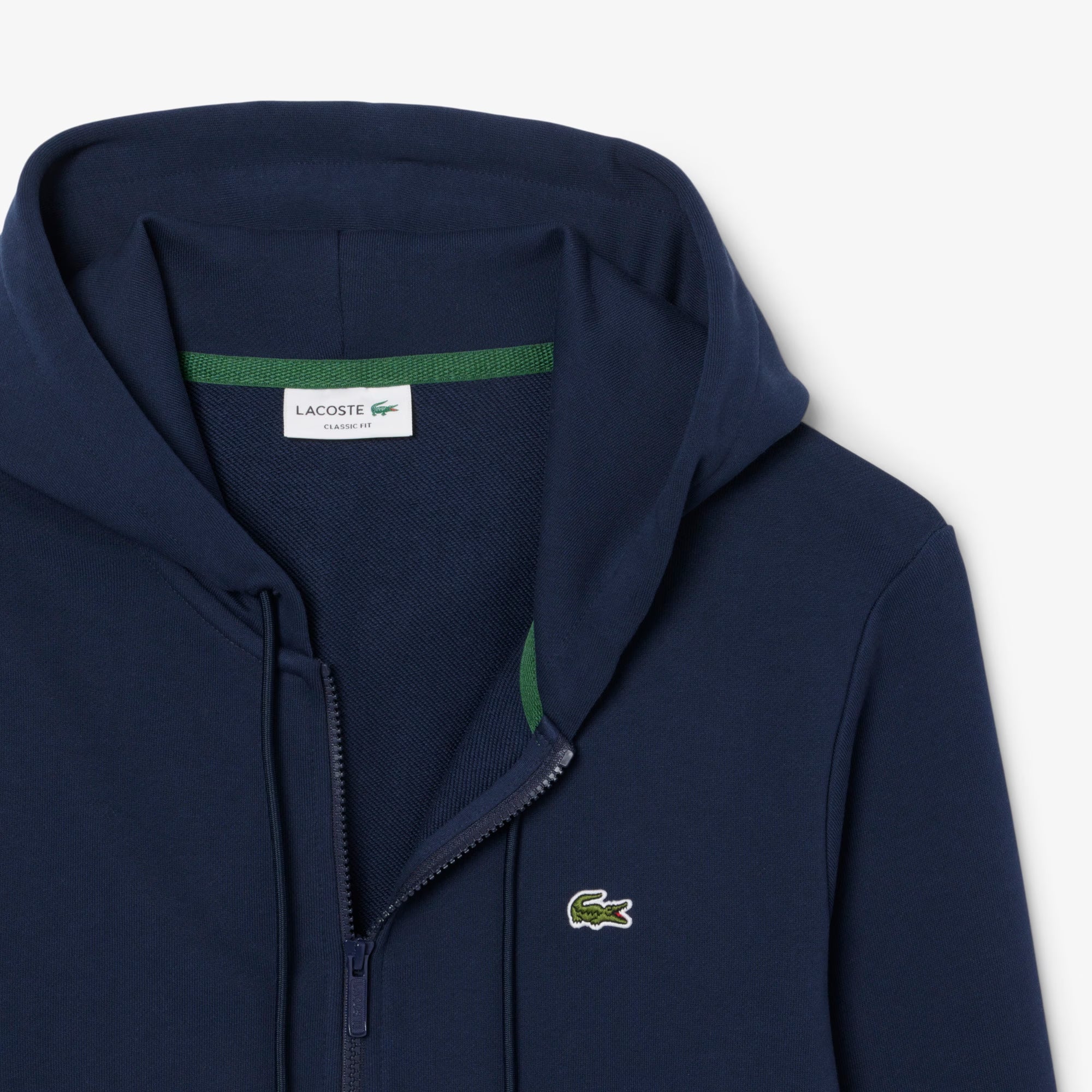 Men's Lacoste Classic Fit Zip-Up Fleece Sweatshirt Navy Blue
