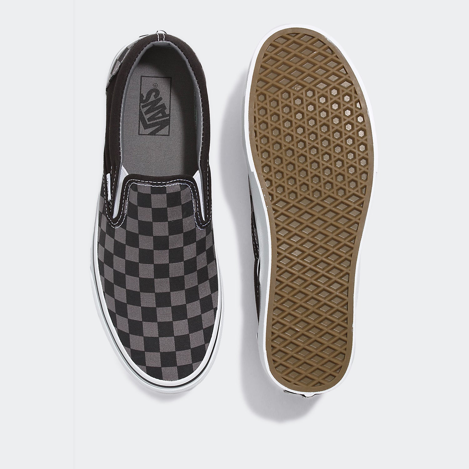 Men's Vans Checkerboard Slip-On Shoes Black/Pewter