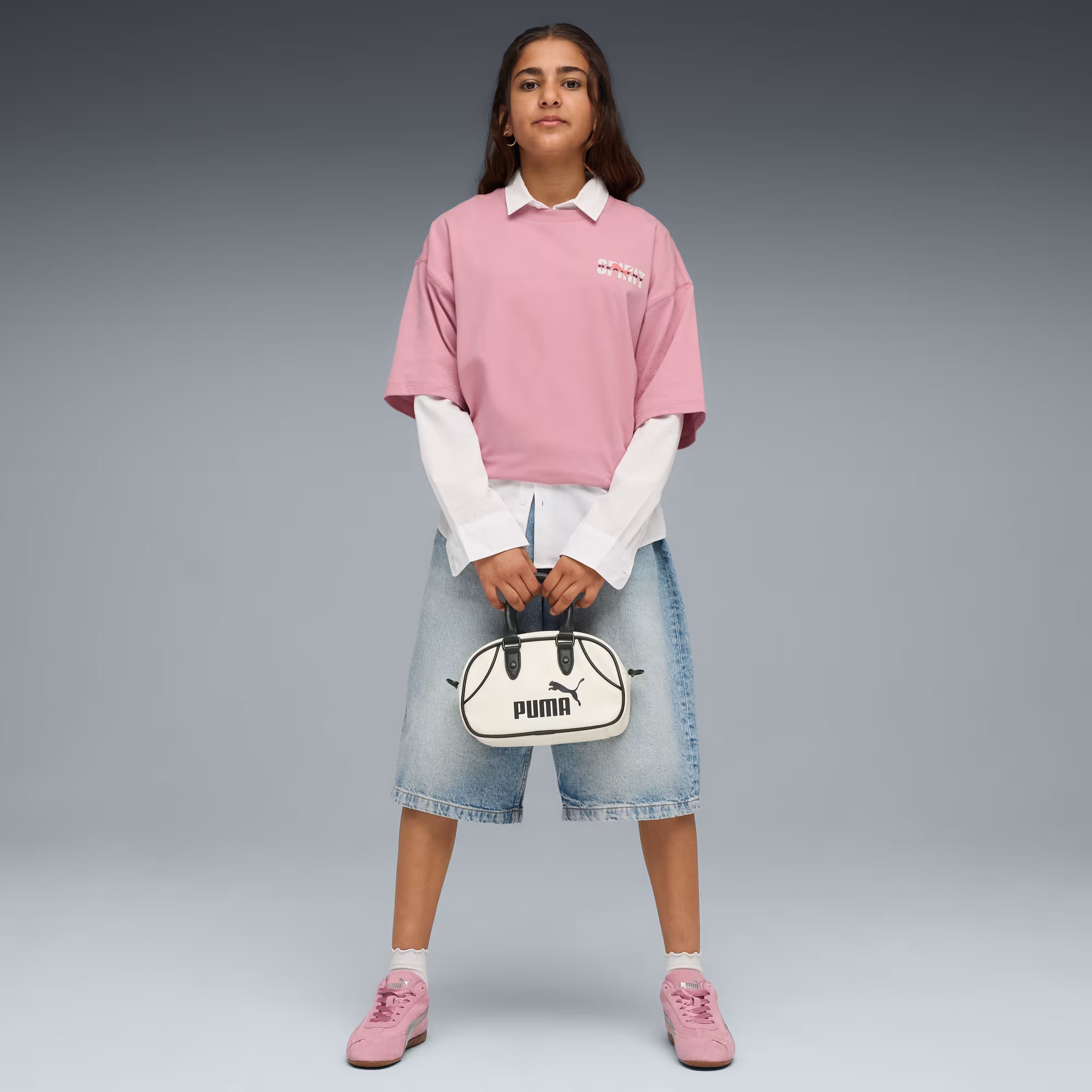 Big Kids PUMA Speedcat Metallic Easy On Sneakers Poised Pink / PUMA Silver