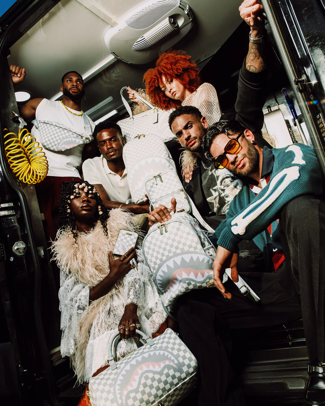 Sprayground Knit Sharks In Paris Savvy Crossbody