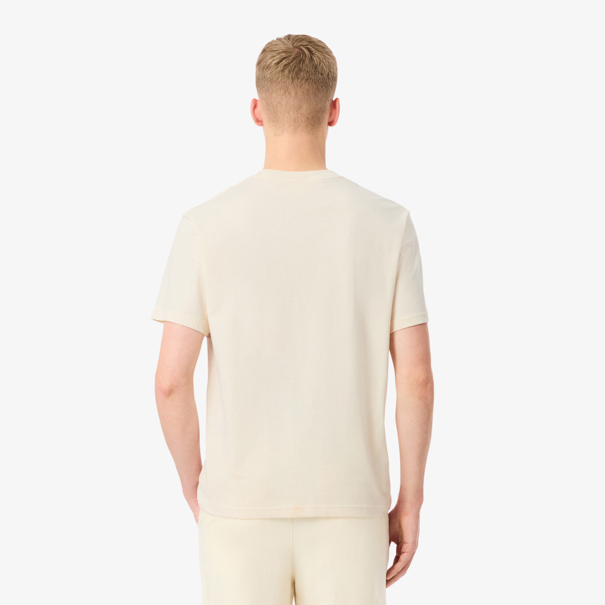Men's Lacoste Colorblock Cotton T-Shirt Beige