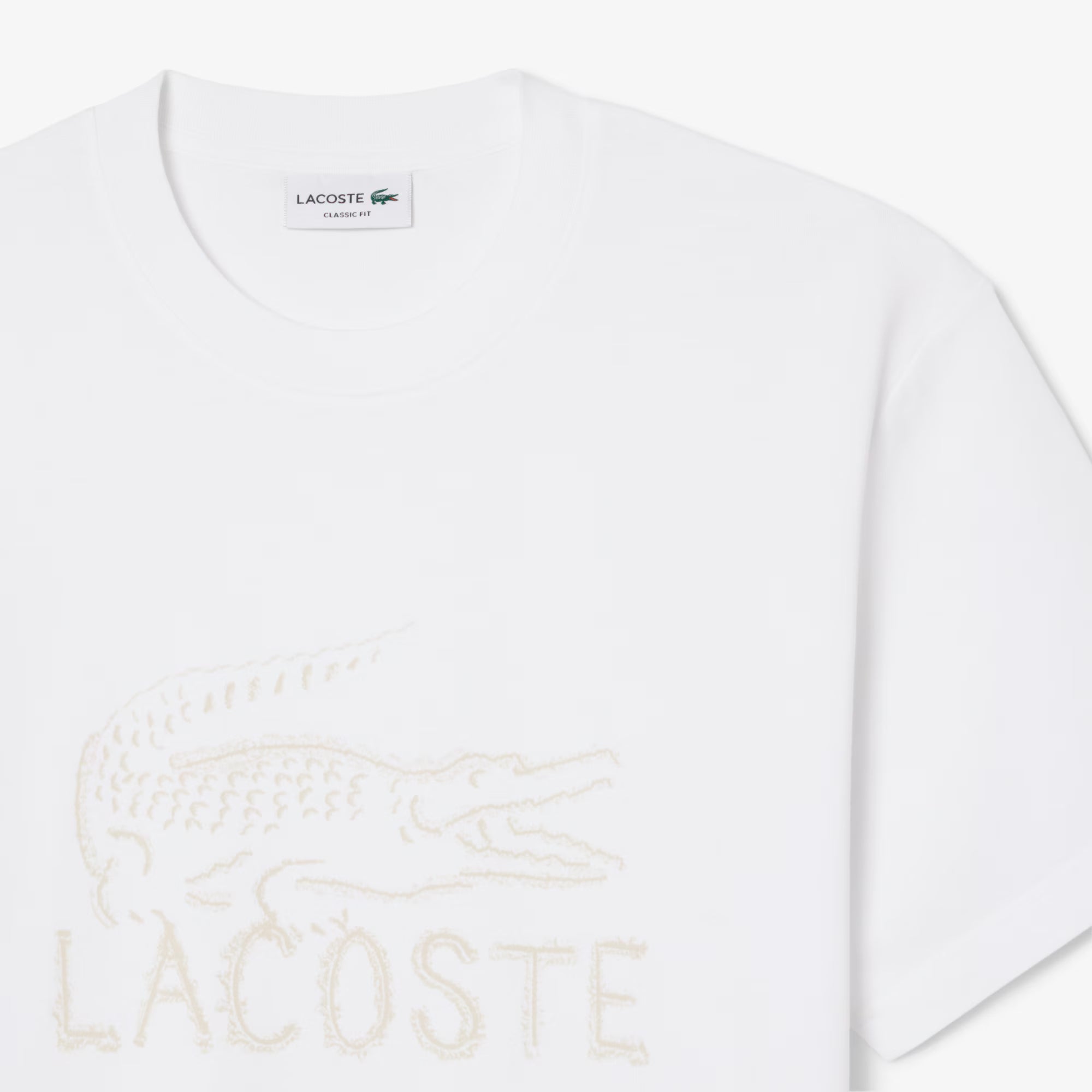 Men's Lacoste Printed Cotton T-Shirt White