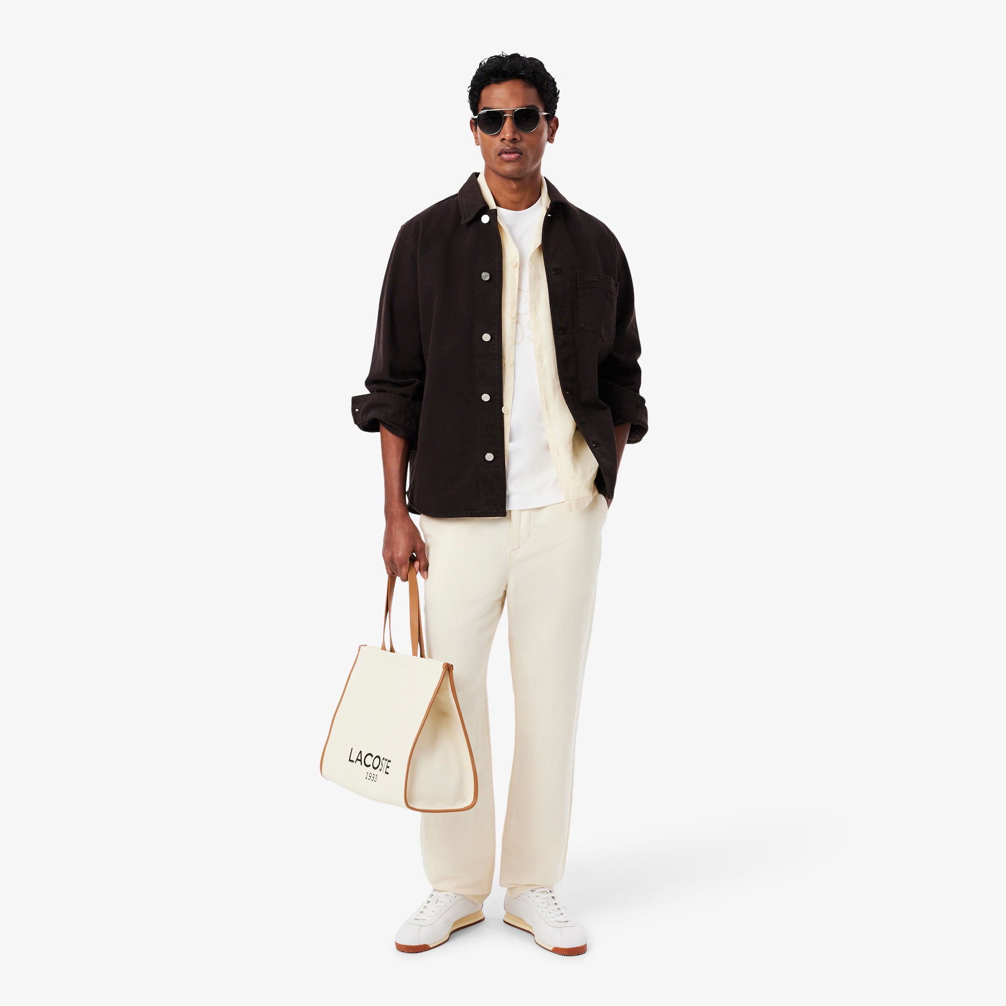 Men's Lacoste Printed Cotton T-Shirt White