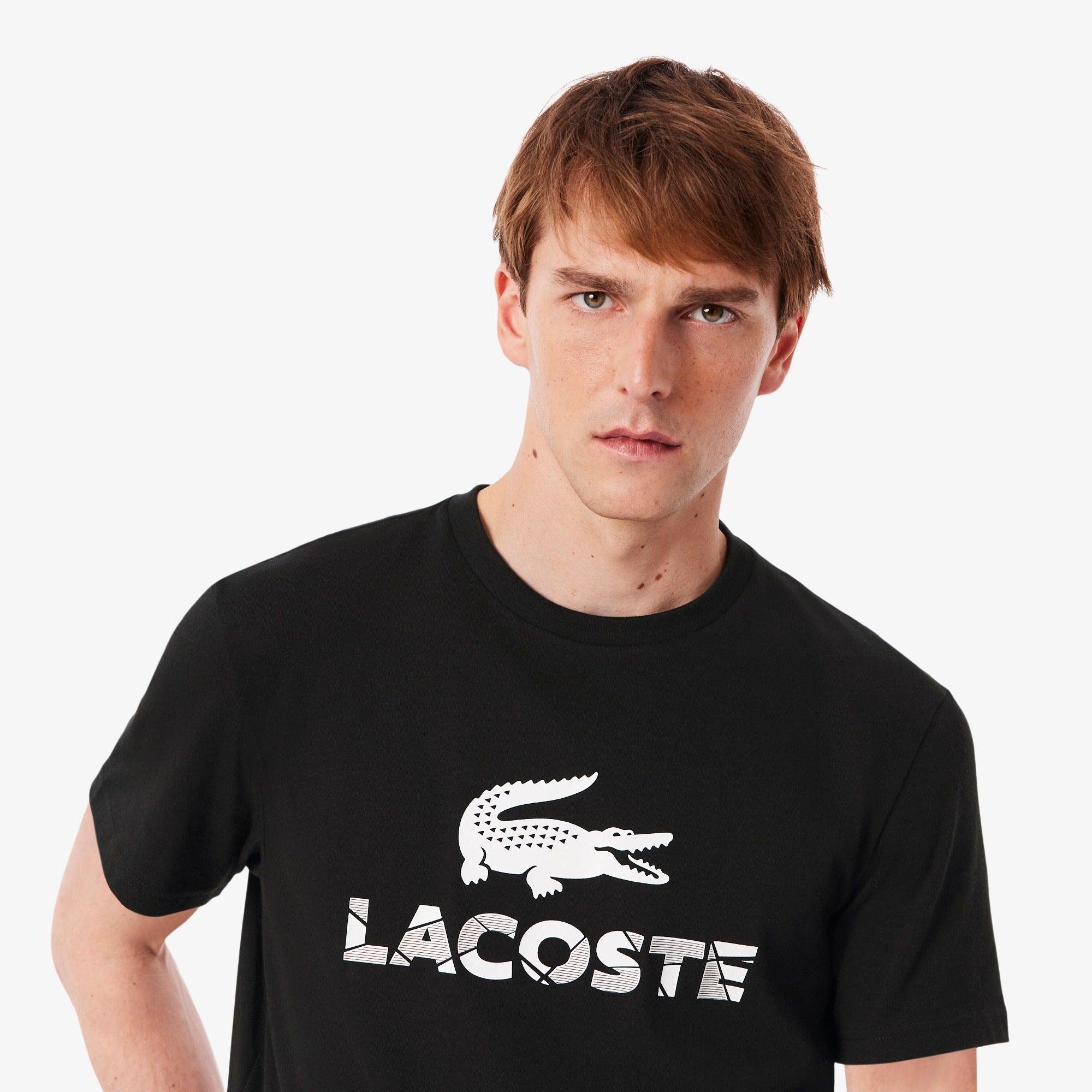 Unisex Lacoste Graphic Print T-Shirt Black