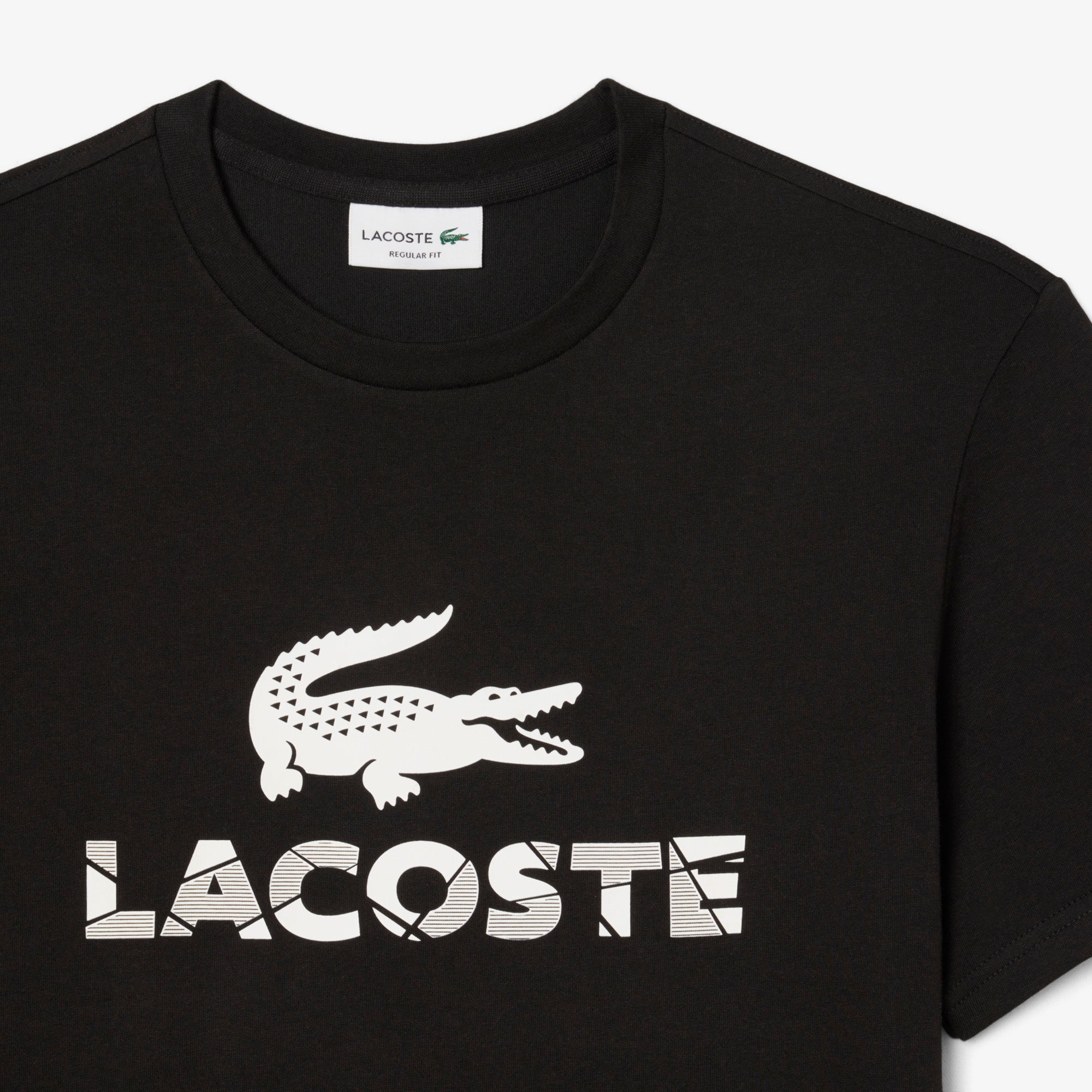 Unisex Lacoste Graphic Print T-Shirt Black