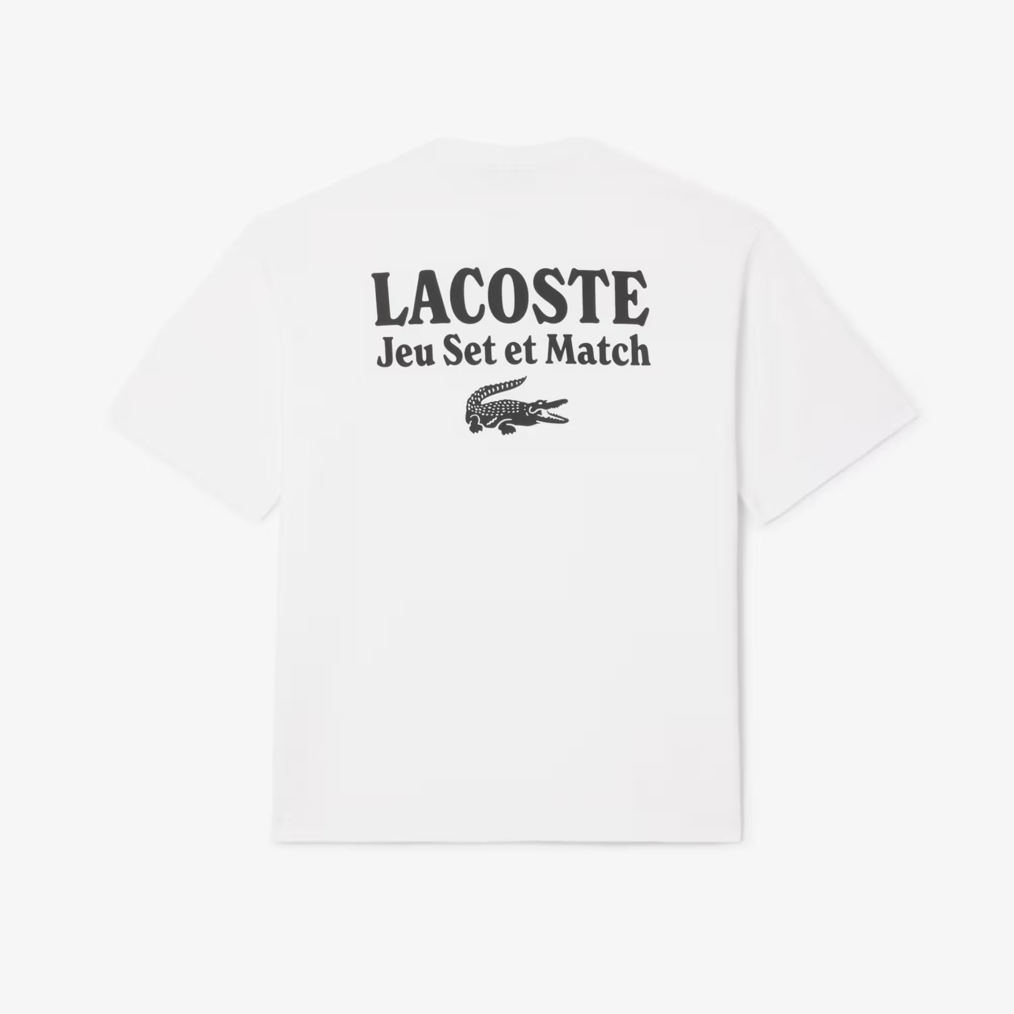 Men's Lacoste Loose Fit Heavy Jersey Printed T-Shirt White
