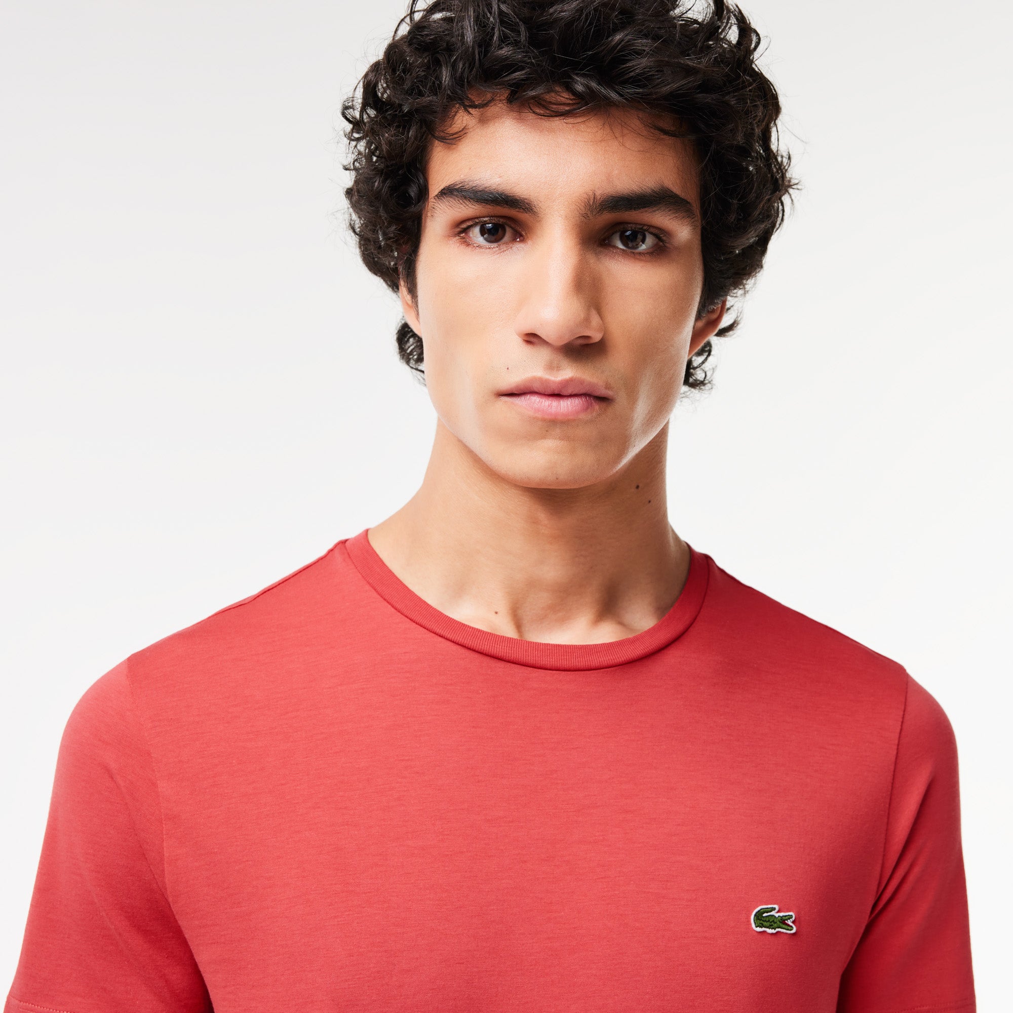 Men's Lacoste Crew Neck Pima Cotton Jersey T-Shirt Pink