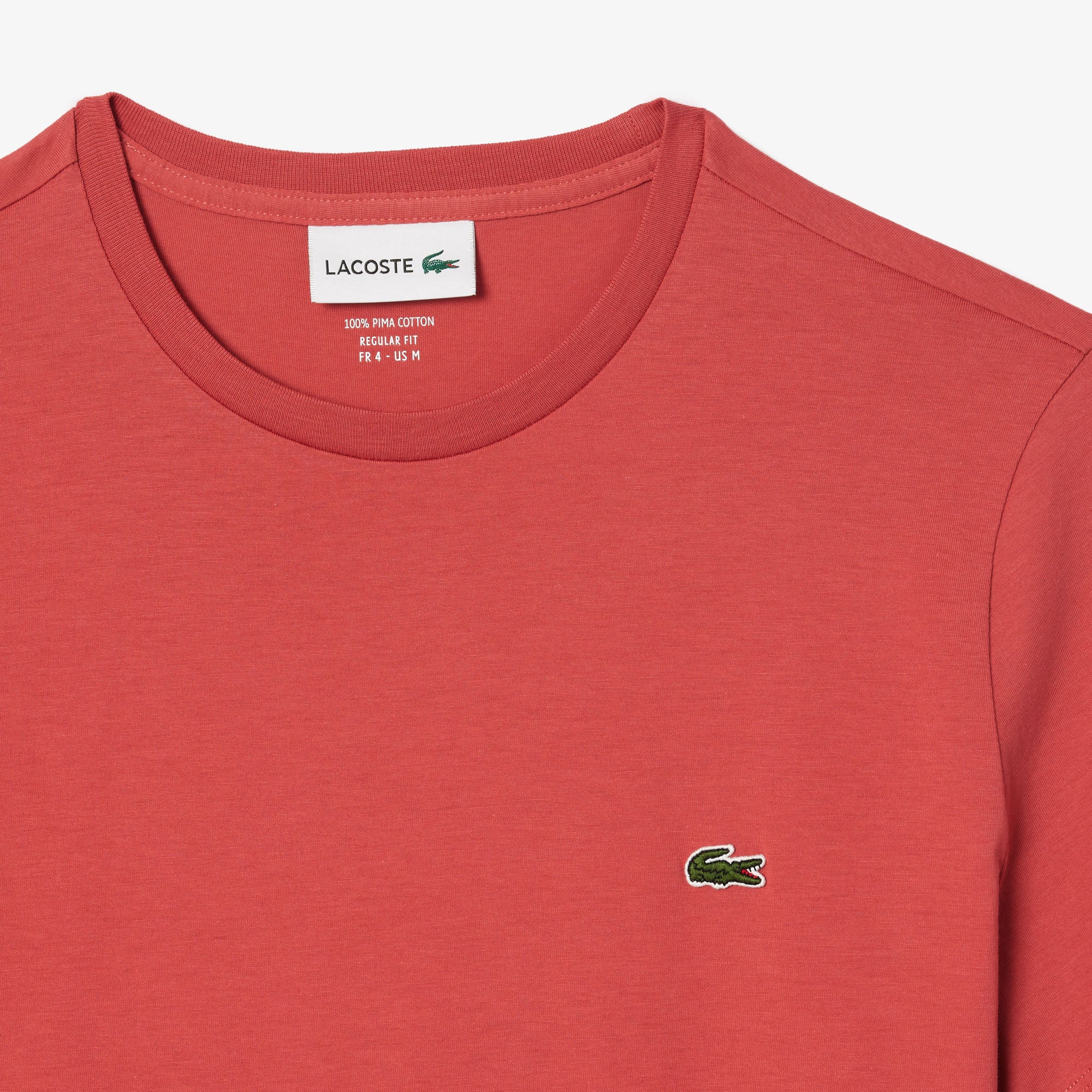 Men's Lacoste Crew Neck Pima Cotton Jersey T-Shirt Pink