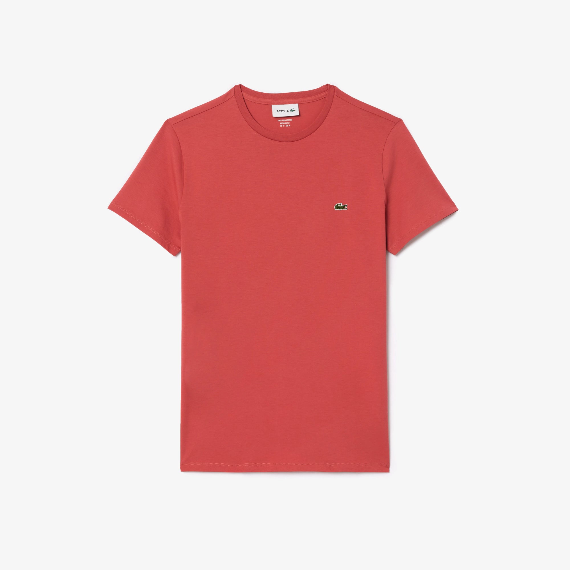 Men's Lacoste Crew Neck Pima Cotton Jersey T-Shirt Pink