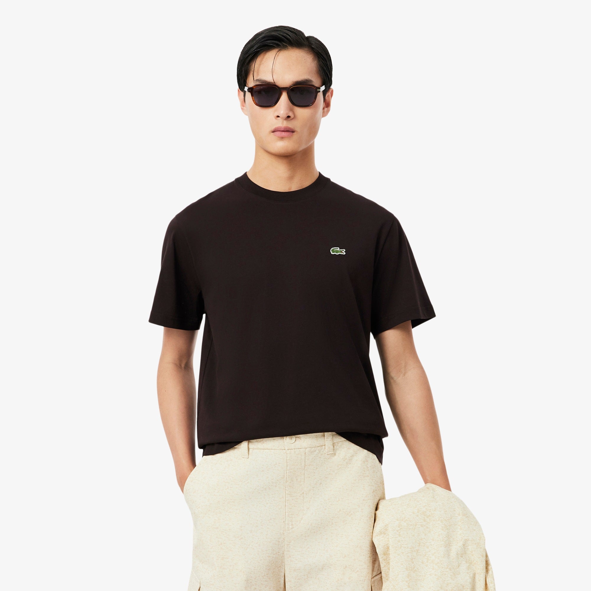 Men's Lacoste Cotton T-Shirt Brown