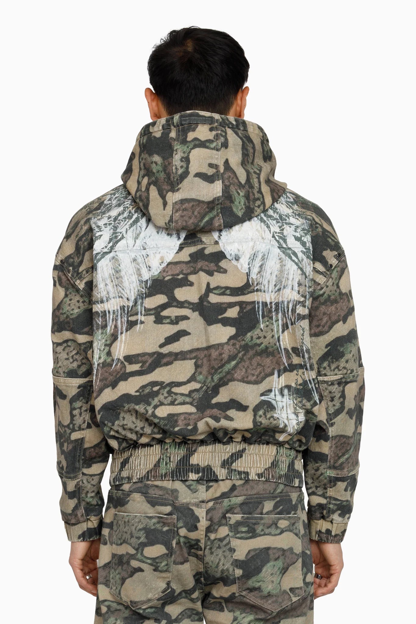 Men's Smoke Rise Sacred Dawn Hooded Bomber Jacket Arden Camo