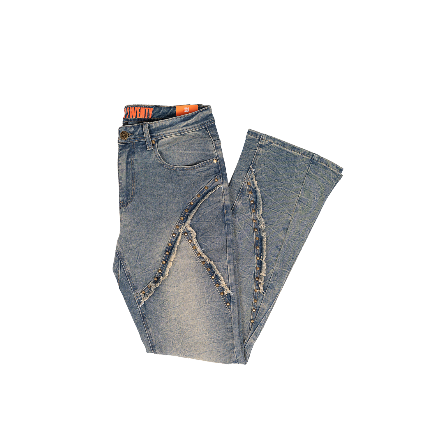 MAXWELL | Studded Bootcut Jeans in Light Vintage