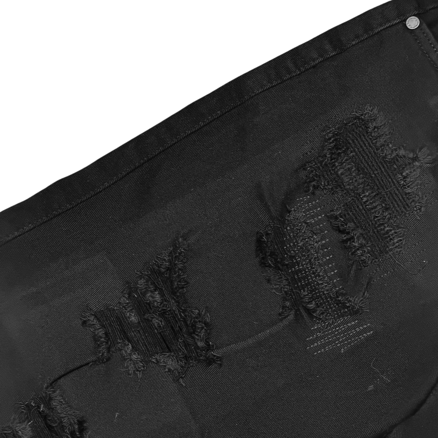 Men's Ripped Distressed Denim Jean Shorts | Jet Black