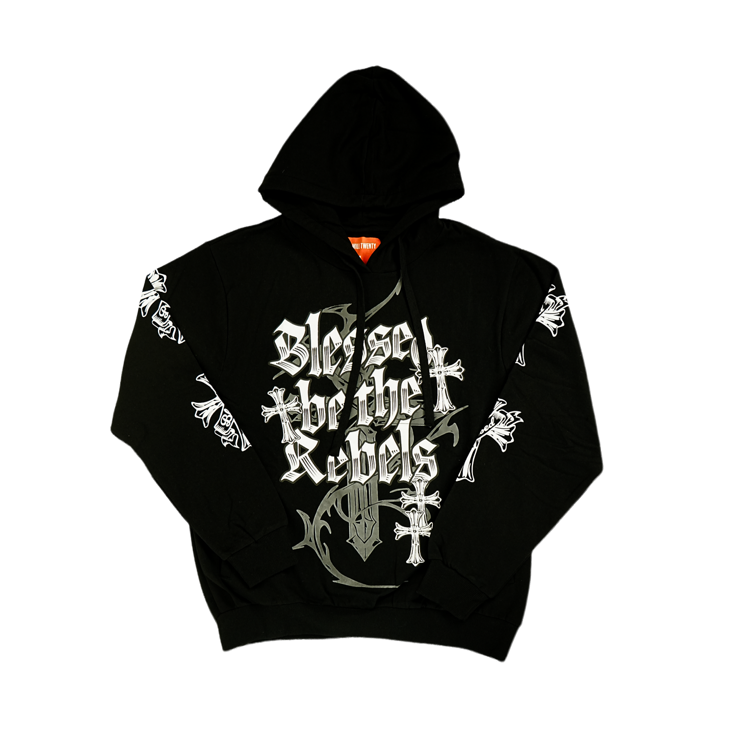 Unisex TWO MILL TWENTY Gothic Blessed Rebels Hoodie Black