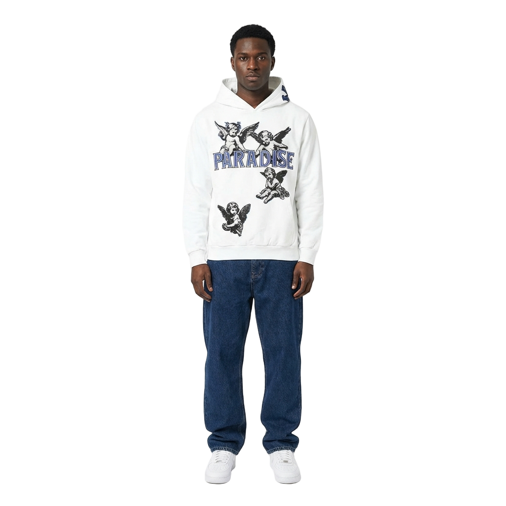Men's TWO MILL TWENTY Paradise Angel Hoodie White