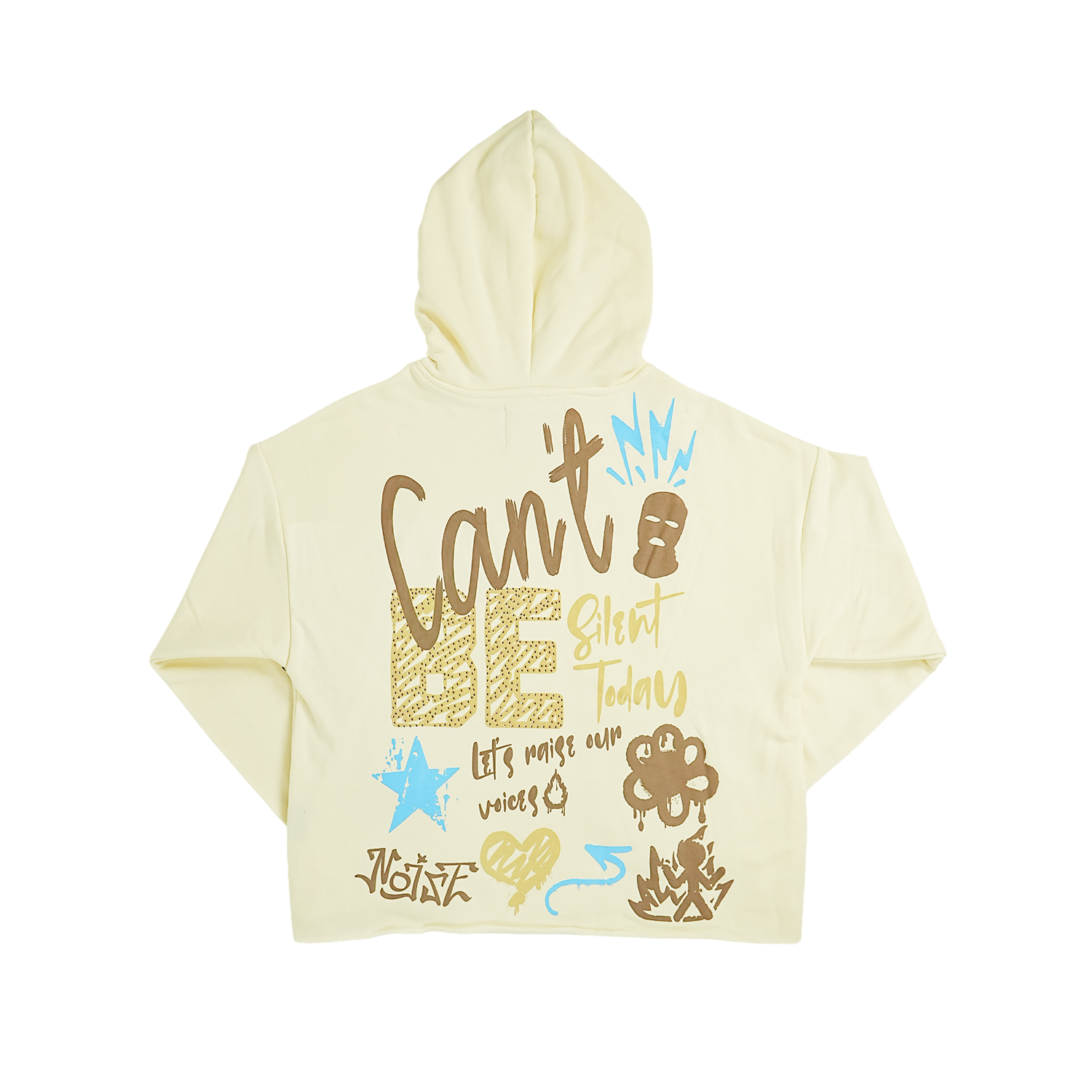 Unisex TWO MILL TWENTY Can't Be Silent Rhinestone Hoodie Cream