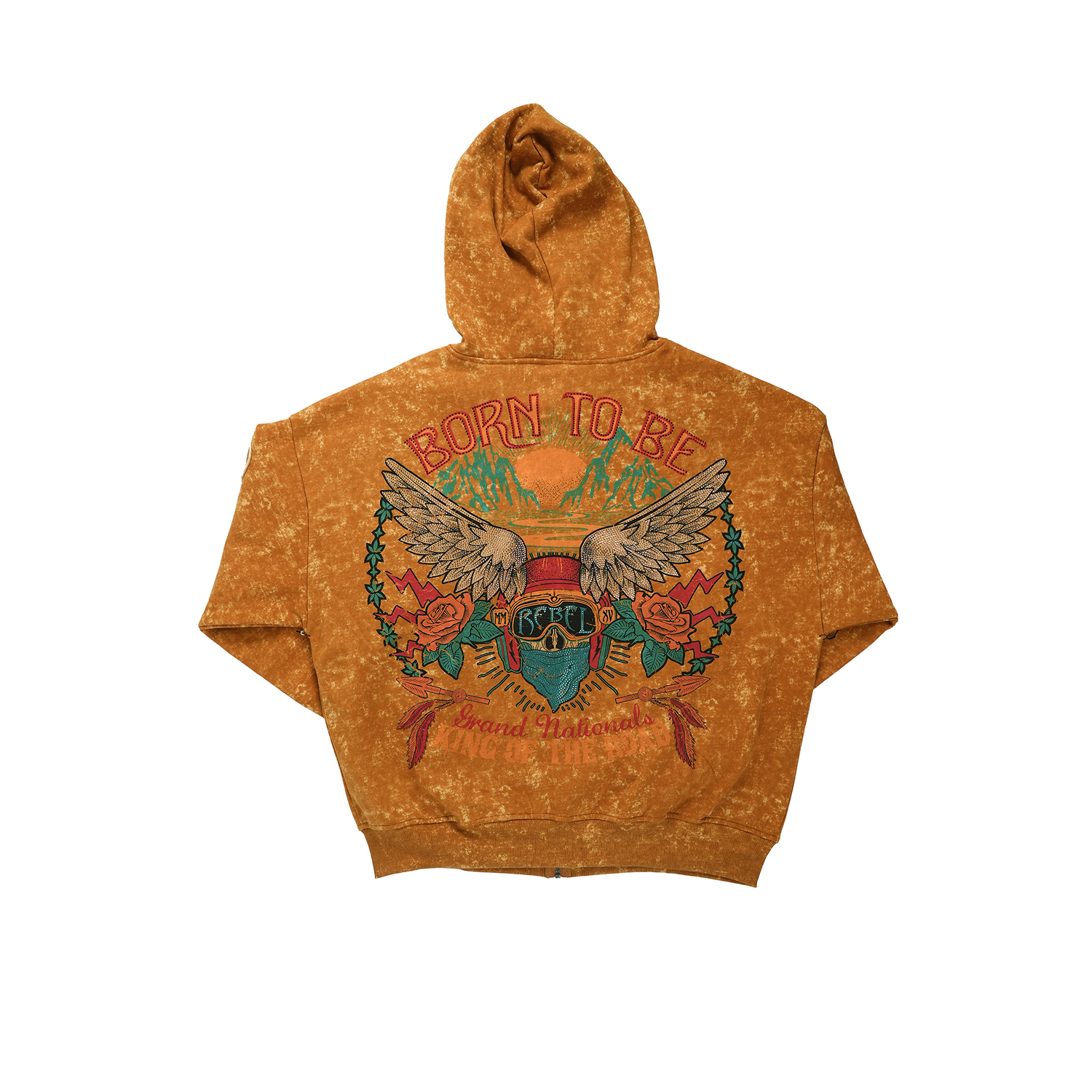 Men's TWO MILL TWENTY Rebel Zip Hoodie Timber Brown