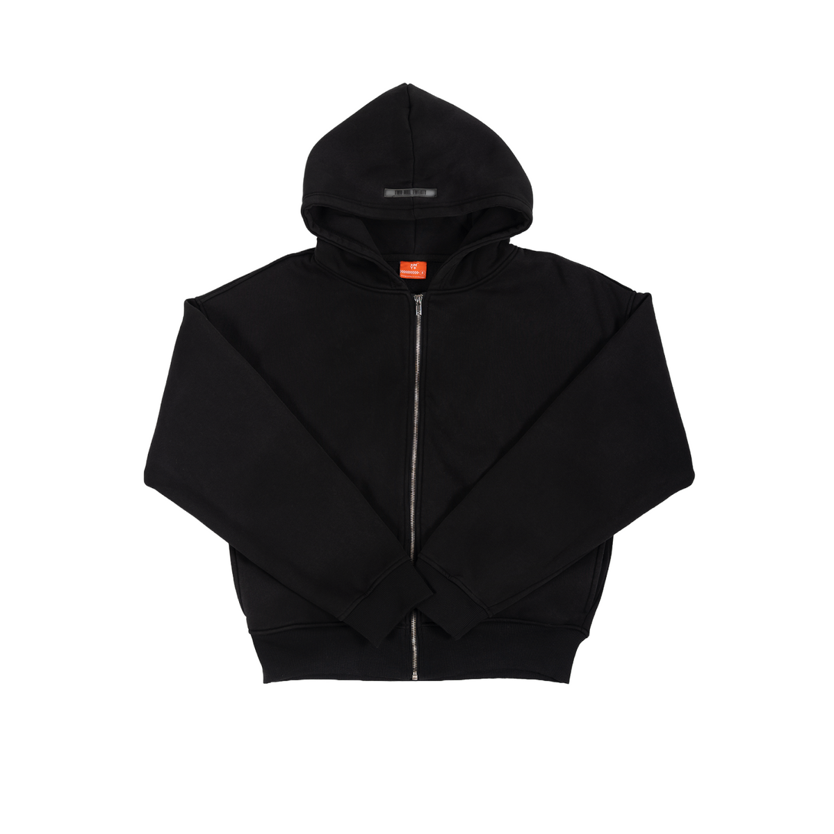 Men's TWO MILL TWENTY Ghosted Plain Zip-Up in Jet Black
