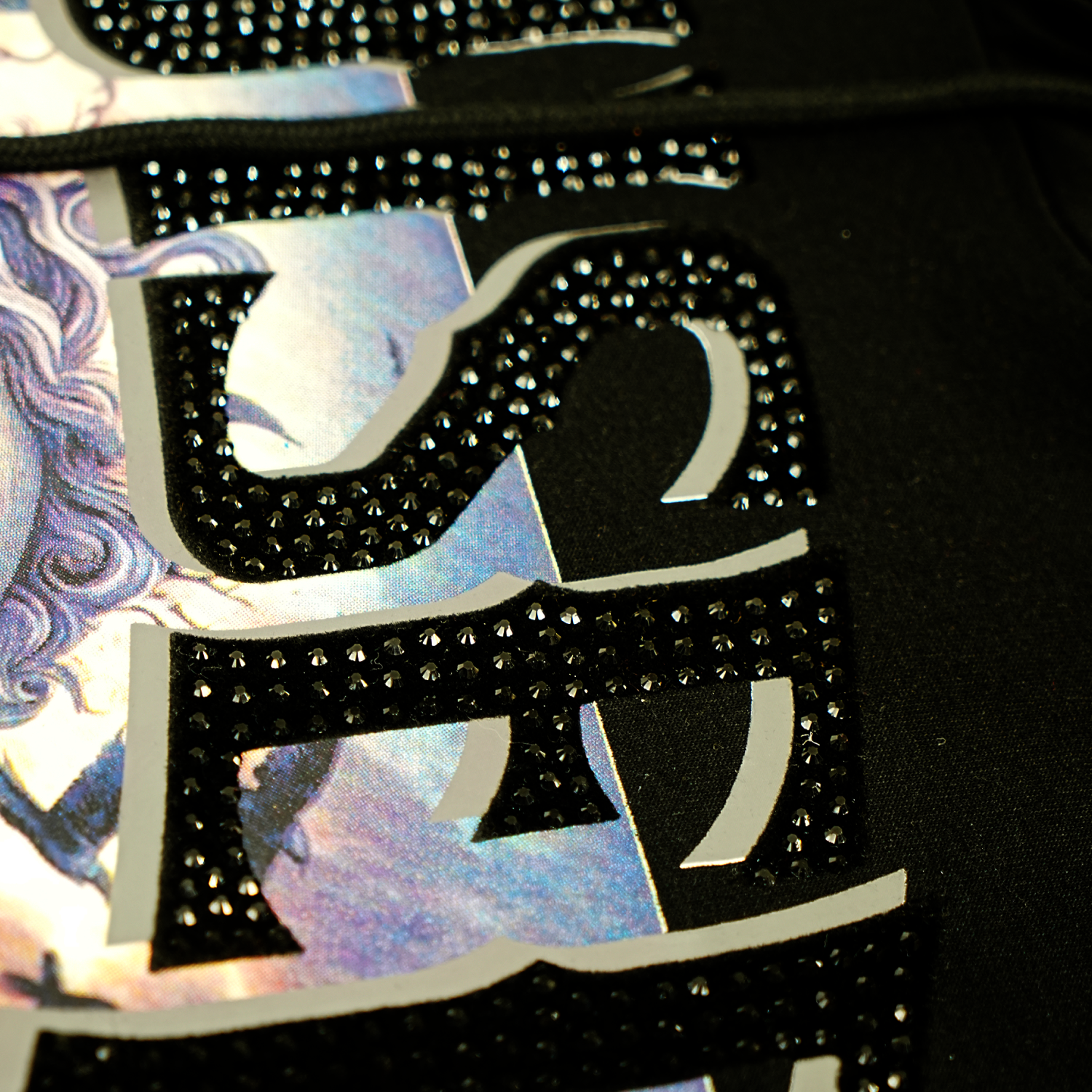 Men's TWO MILL TWENTY Bruised Not Broken Rhinestone Hoodie Black