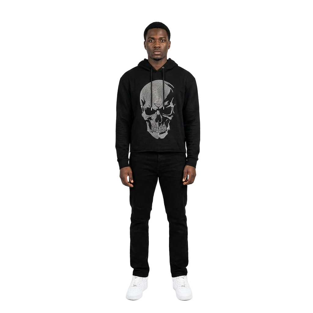Men's TWO MILL TWENTY Crystal Skull Hoodie Black